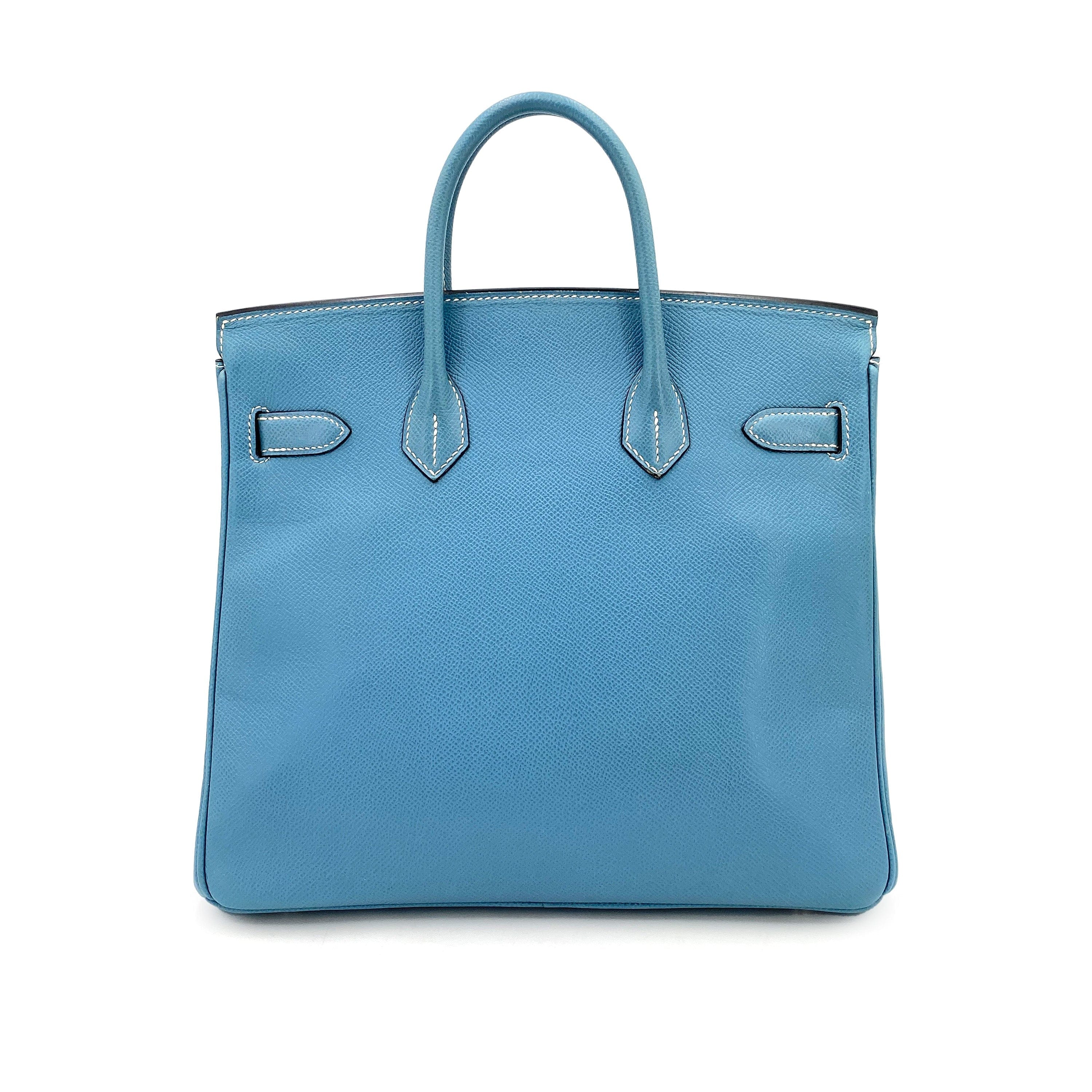 HERMES HERMES HAUT A COURROIES 28 BLUE JEAN EPSOM HAND BAG ▢J SHW 90247398