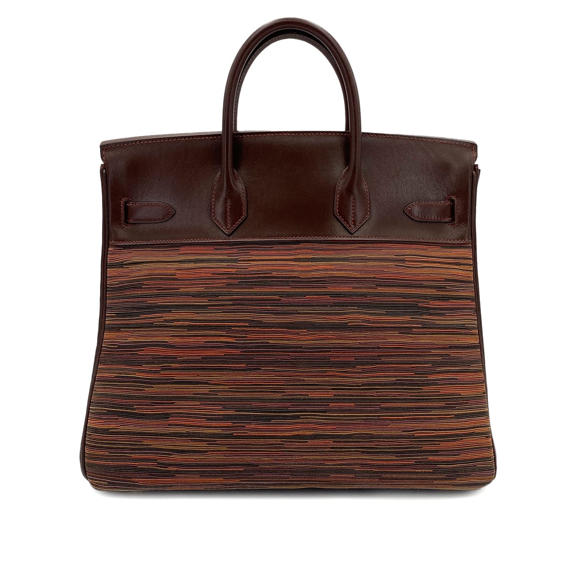 Hermès HERMES HAUT A COURROIES 32 BROWN VIBRATO BOXCALF HAND BAG □D 90247167