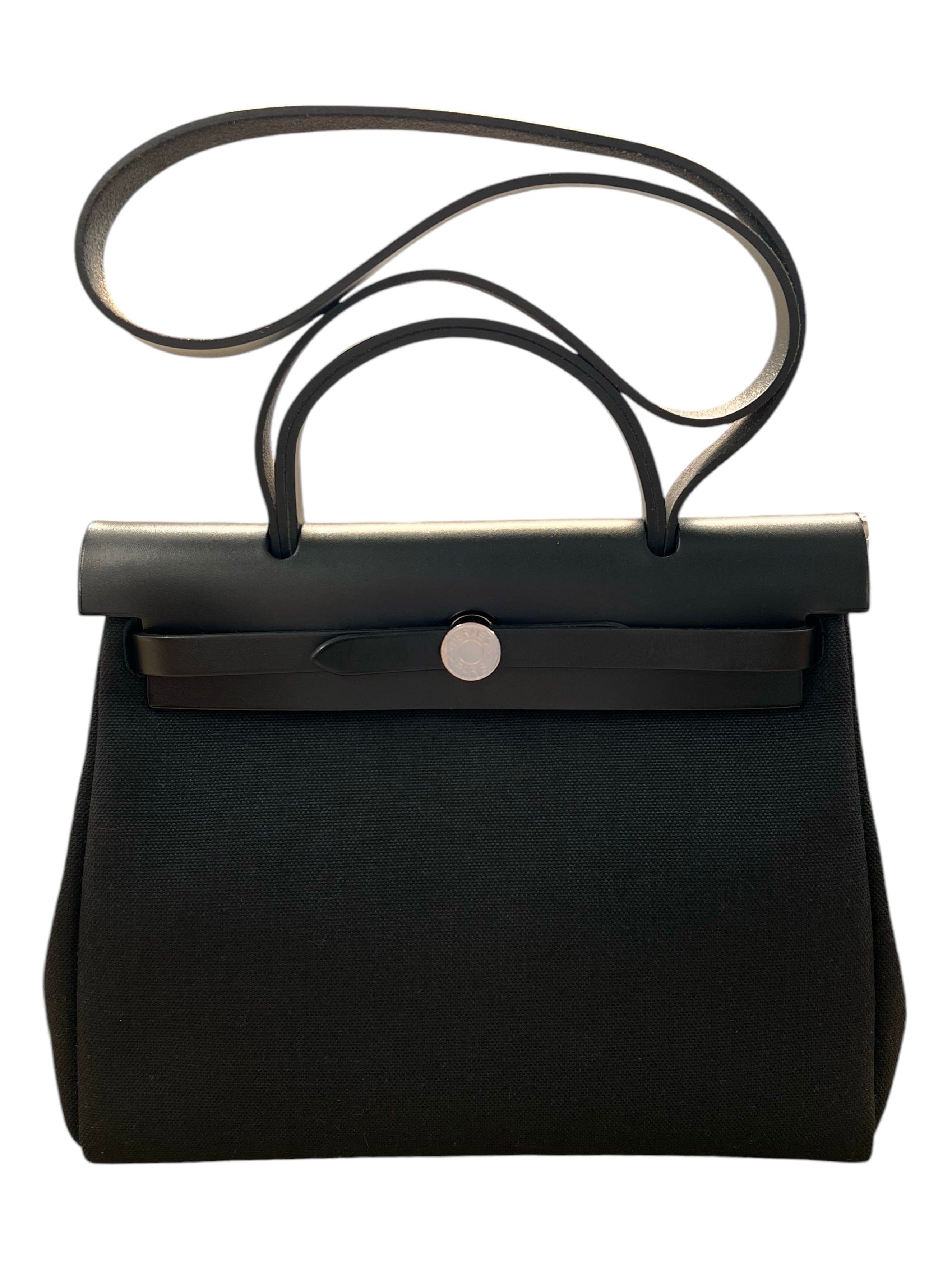 Hermès Hermes Herbag Black PM #Z PHW SYC1205