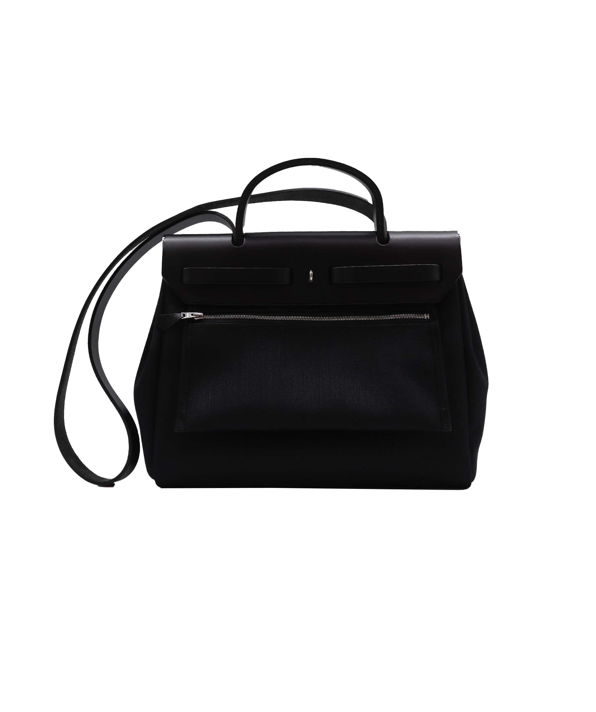 Hermès Hermes Herbag Black PM #Z PHW SYC1205