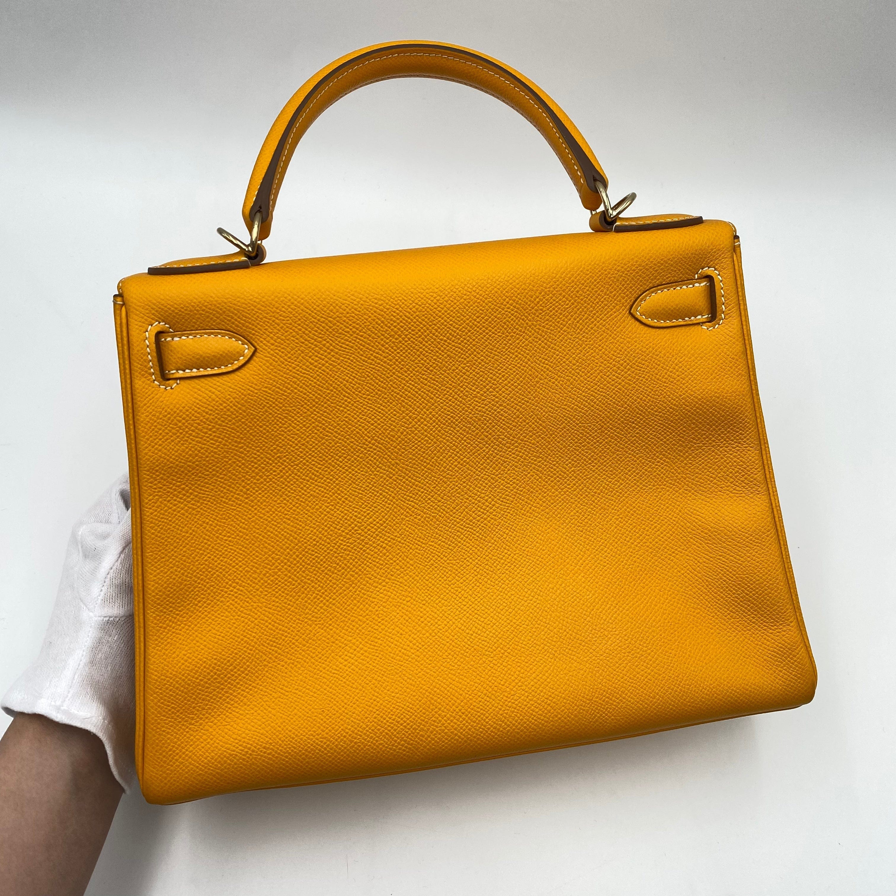 Hermès HERMES KELLY 28 JAUNE D'OR EPSON HAND SHOULDER BAG □Q 90221562