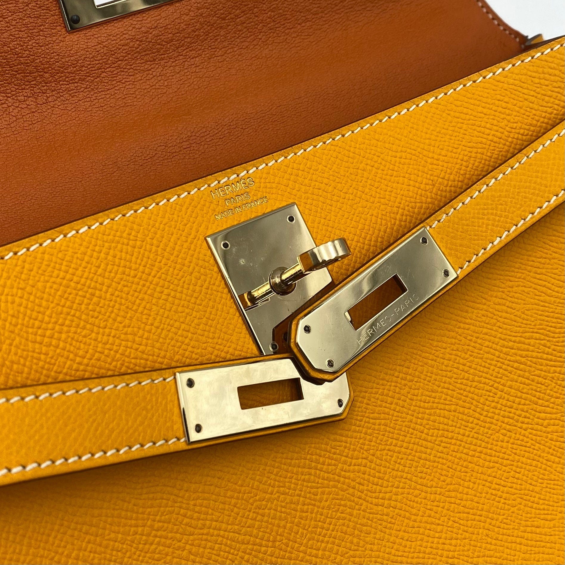 Hermès HERMES KELLY 28 JAUNE D'OR EPSON HAND SHOULDER BAG □Q 90221562