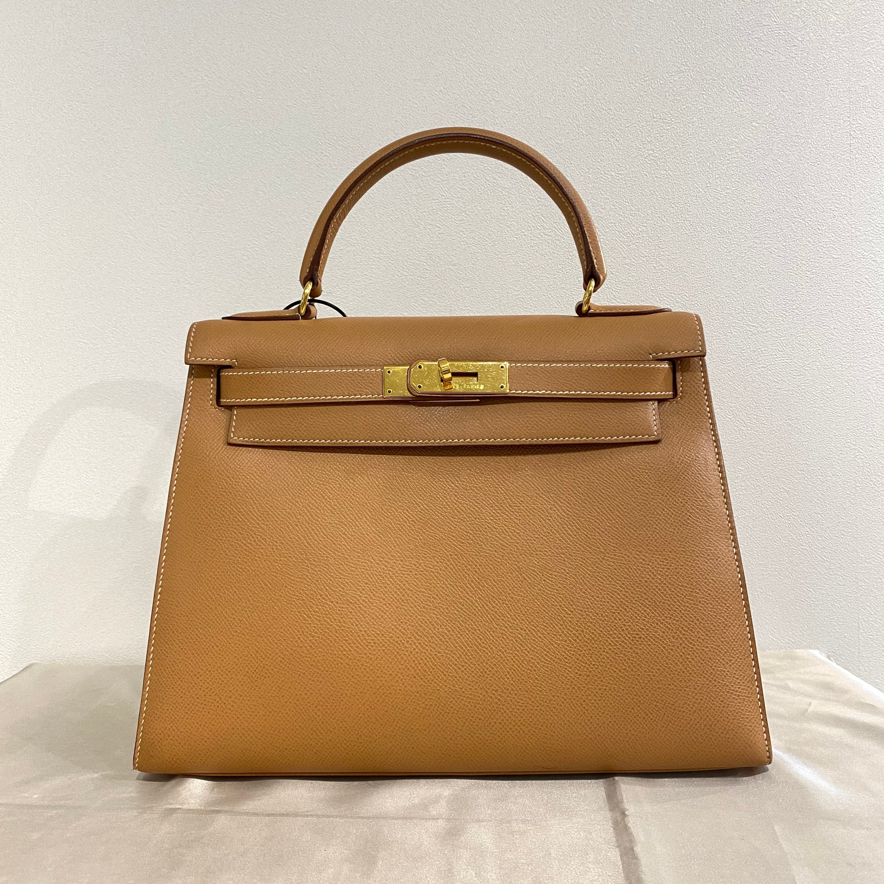 Hermès HERMES KELLY 28 NATURAL COUCHEVEL HAND SHOULDER BAG 〇Y 90204171