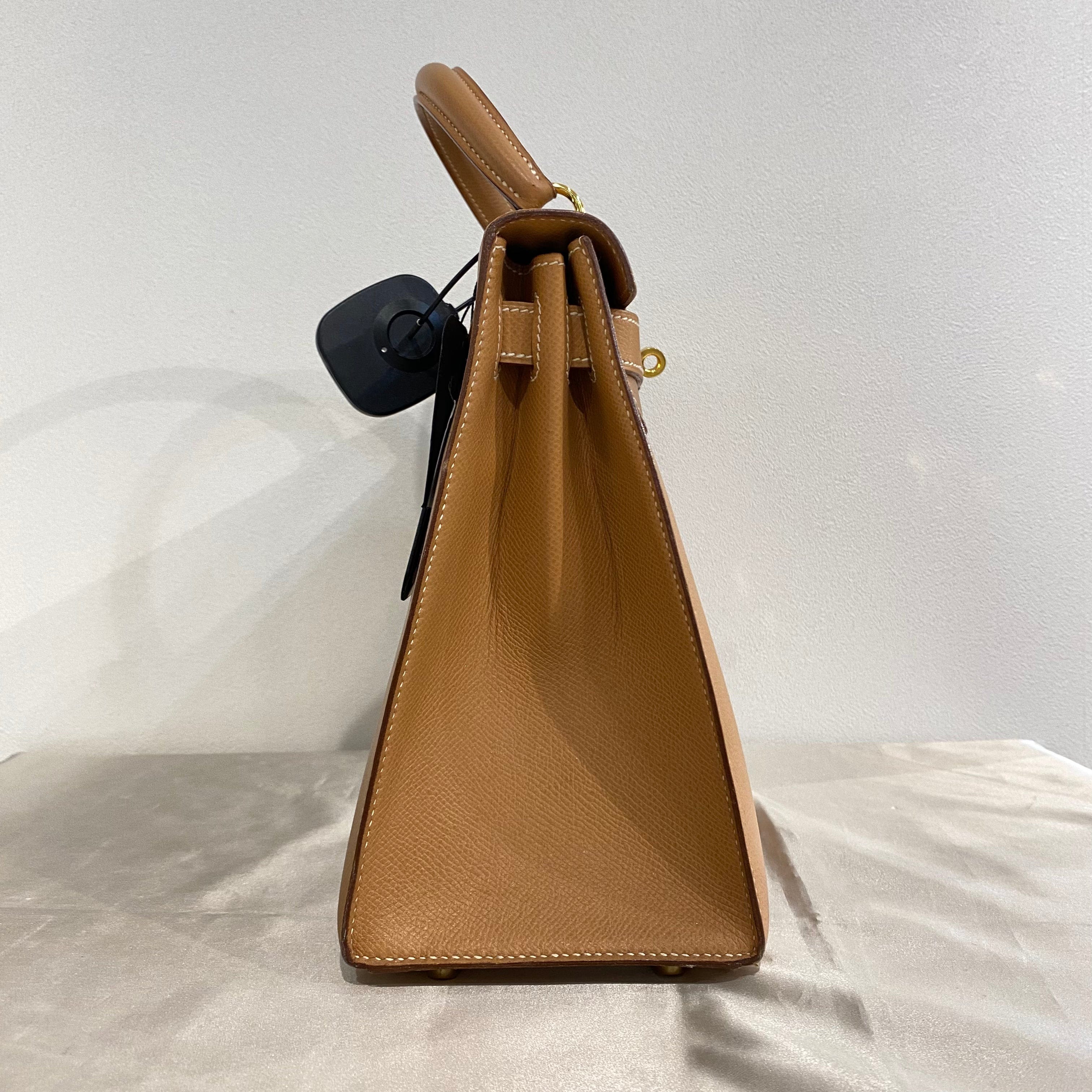 Hermès HERMES KELLY 28 NATURAL COUCHEVEL HAND SHOULDER BAG 〇Y 90204171