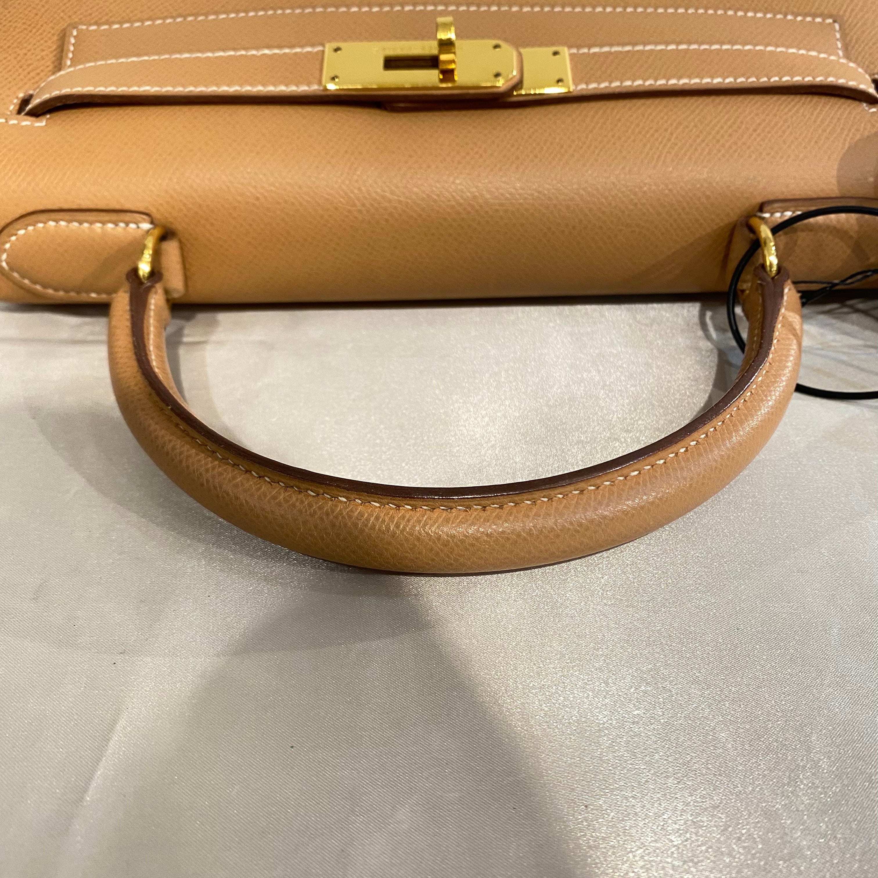 Hermès HERMES KELLY 28 NATURAL COUCHEVEL HAND SHOULDER BAG 〇Y 90204171