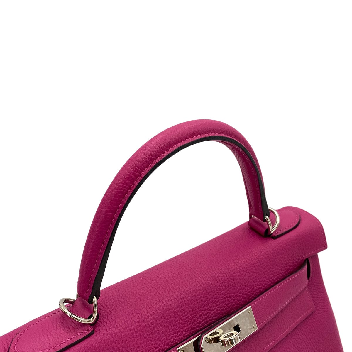 HERMES HERMES KELLY 28 RETOURNE ROSE POURPRE TOGO PHW #C - 90250504