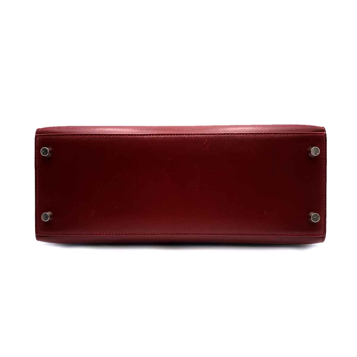 Hermès HERMES KELLY 28 SELLER ROUGE H BOXCALF PHW #E