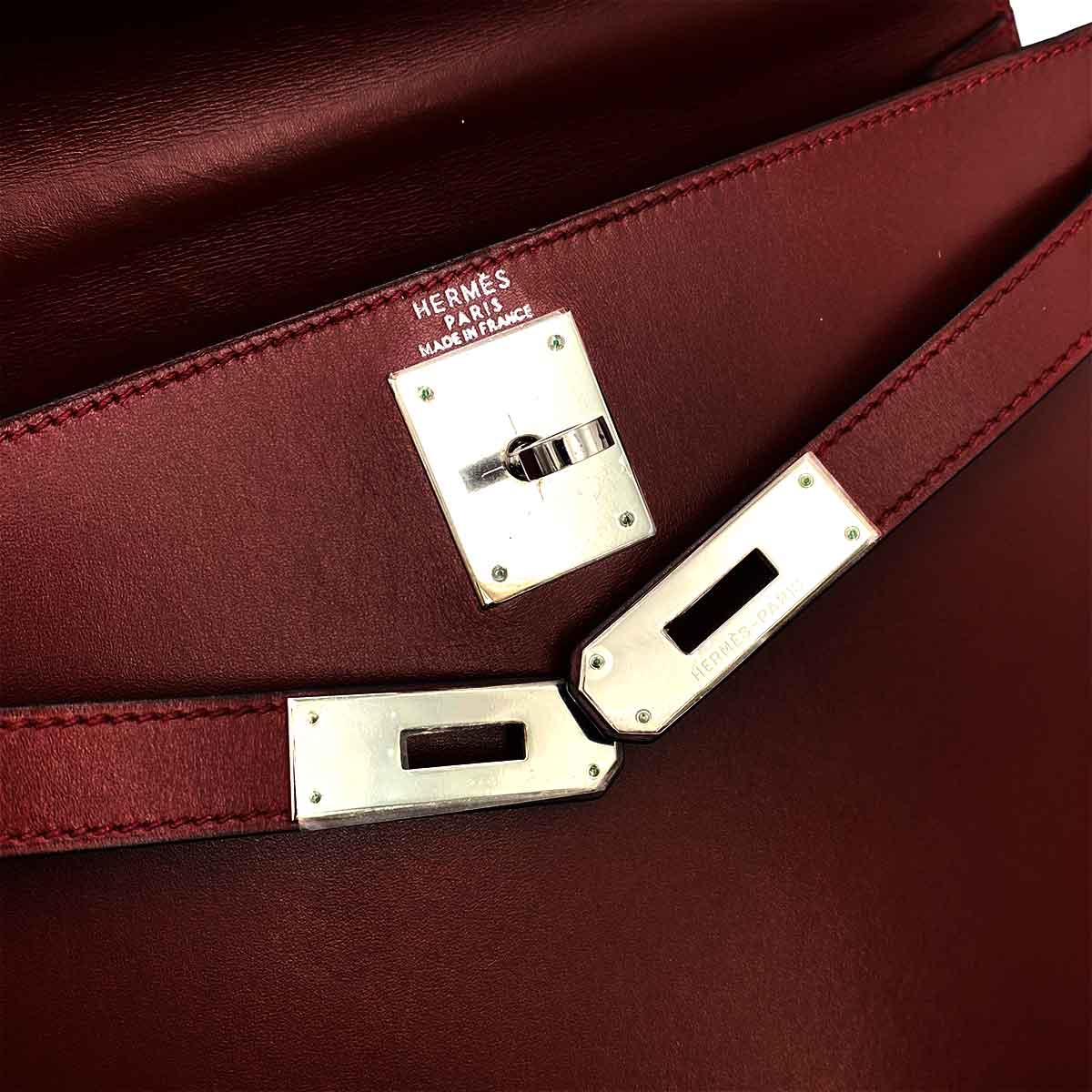 Hermès HERMES KELLY 28 SELLER ROUGE H BOXCALF PHW #E