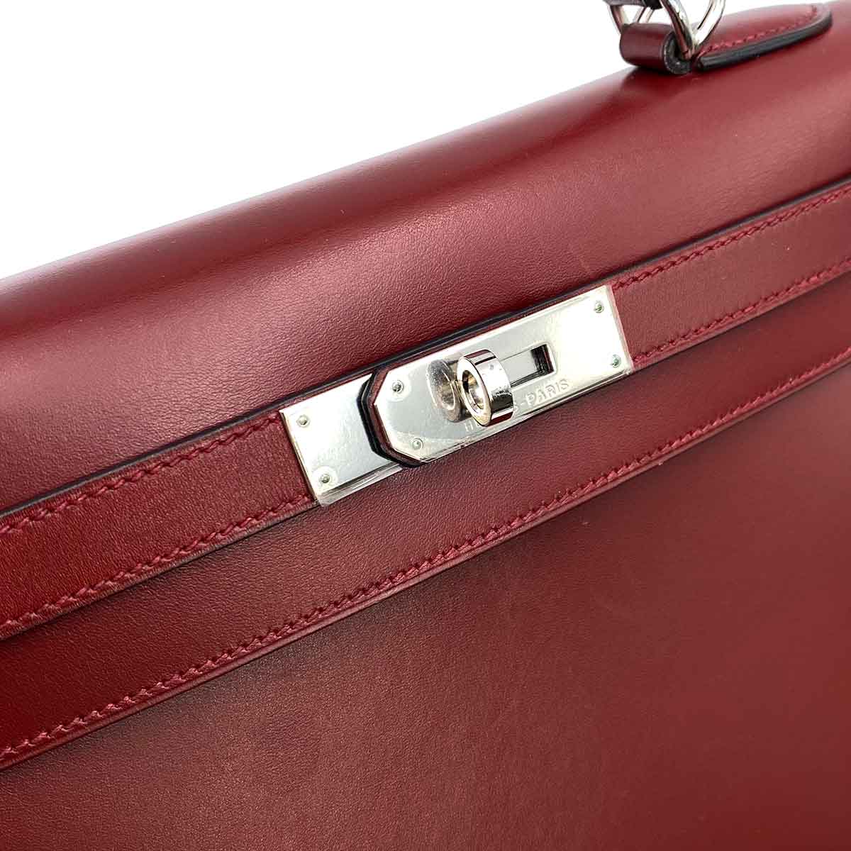 Hermès HERMES KELLY 28 SELLER ROUGE H BOXCALF PHW #E