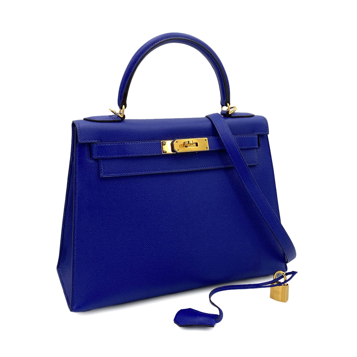 HERMES HERMES KELLY 28 SELLIER BLUE ELECTRIC EPSOM GHW #T 90250505