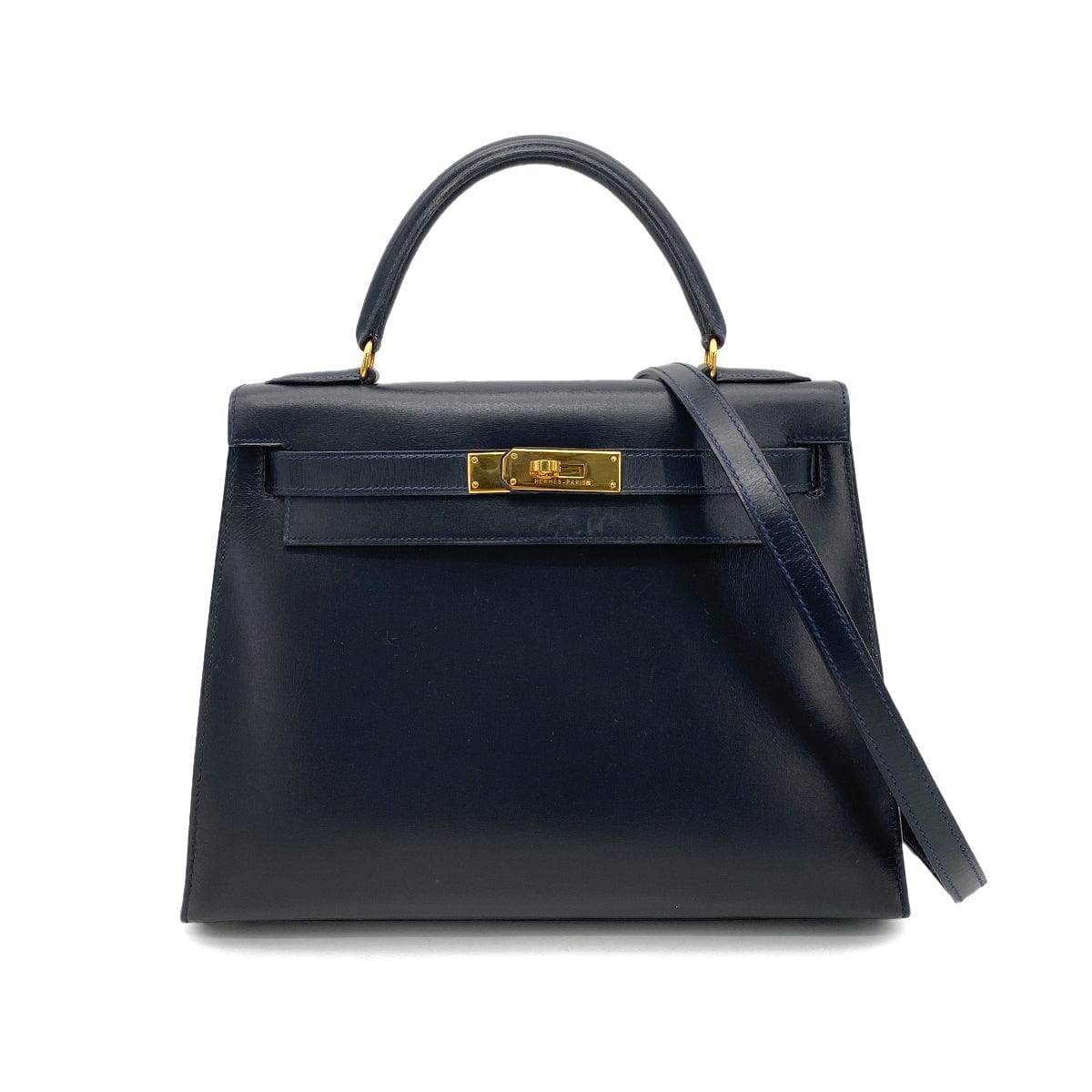 Hermès HERMES KELLY 28 SELLIER BLUE INDIGO BOXCALF HAND SHOULDER BAG 〇W GHW 90258799