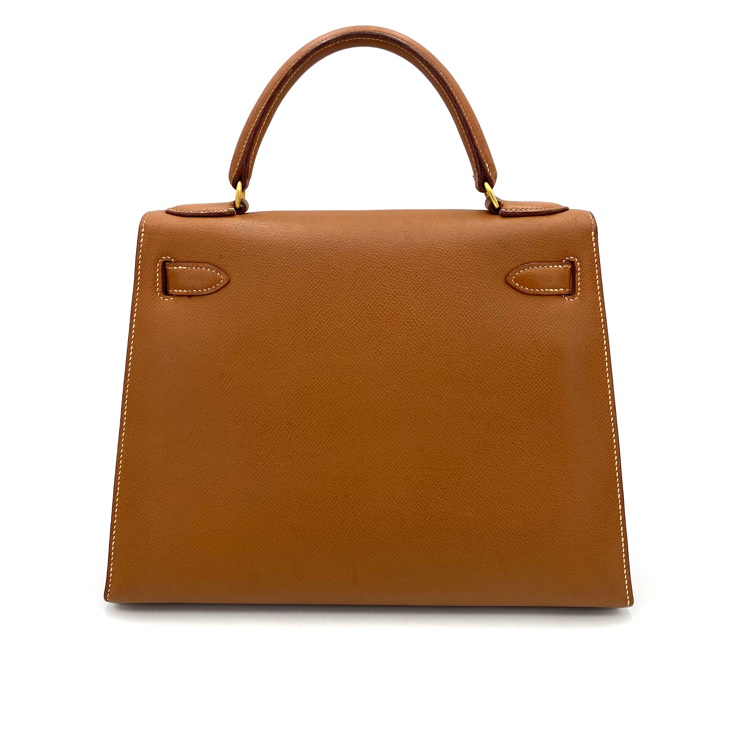 Hermès HERMES KELLY 28 SELLIER GOLD COUCHEVEL HAND SHOULDER BAG 〇V 90239426