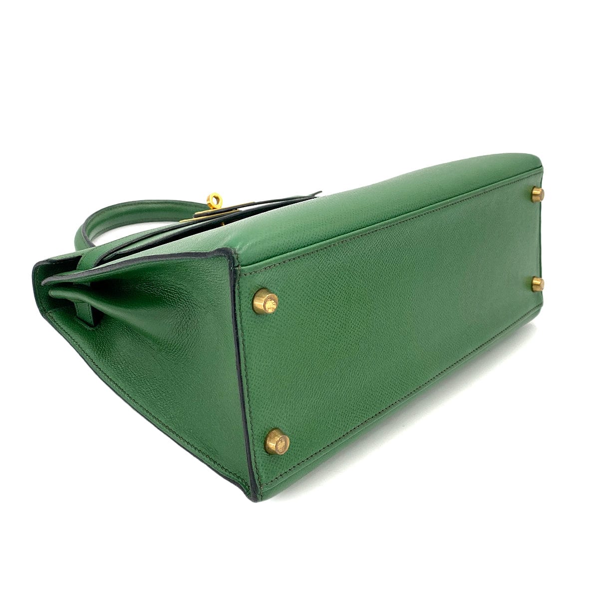 Hermès HERMES KELLY 28 SELLIER GREEN TYPE COUCHVEL HAND SHOULDER BAG 〇X