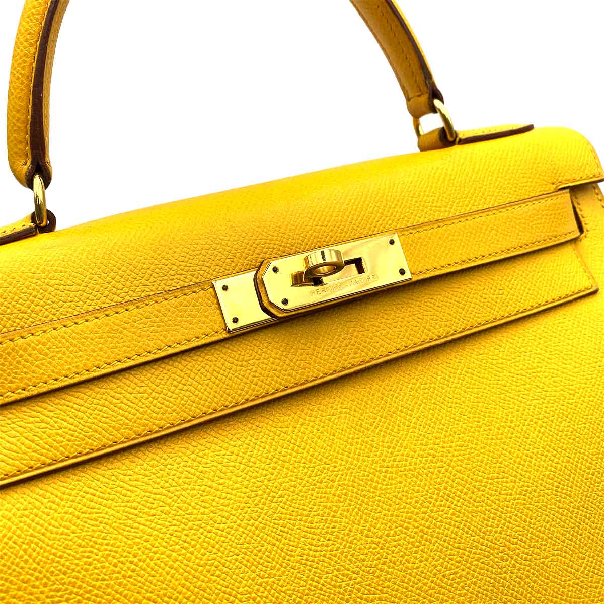 Hermès HERMES KELLY 28 SELLIER JAUNE COUCHEVEL HAND SHOULDER BAG 〇X 90233412