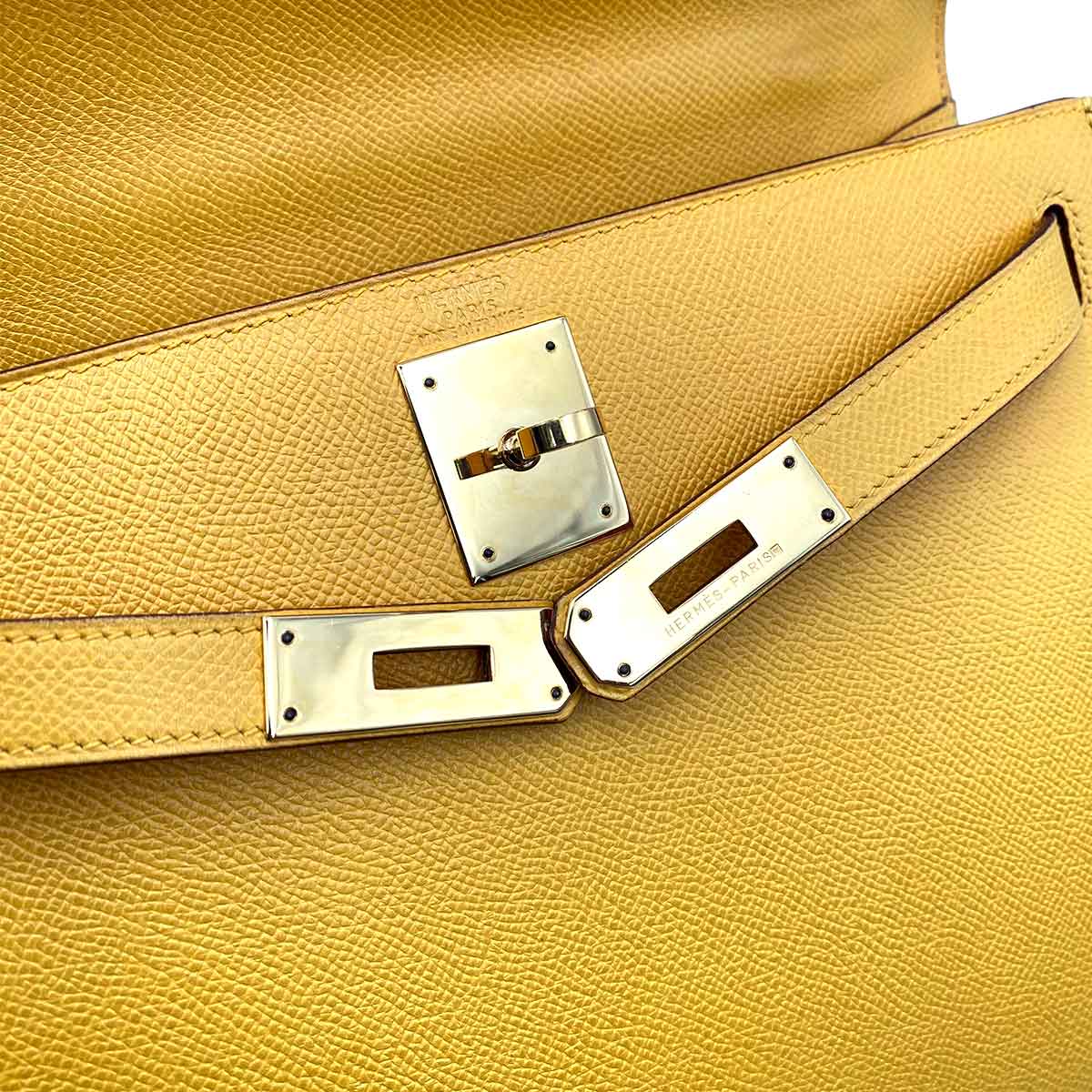 Hermès HERMES KELLY 28 SELLIER JAUNE COUCHEVEL HAND SHOULDER BAG 〇X 90233412