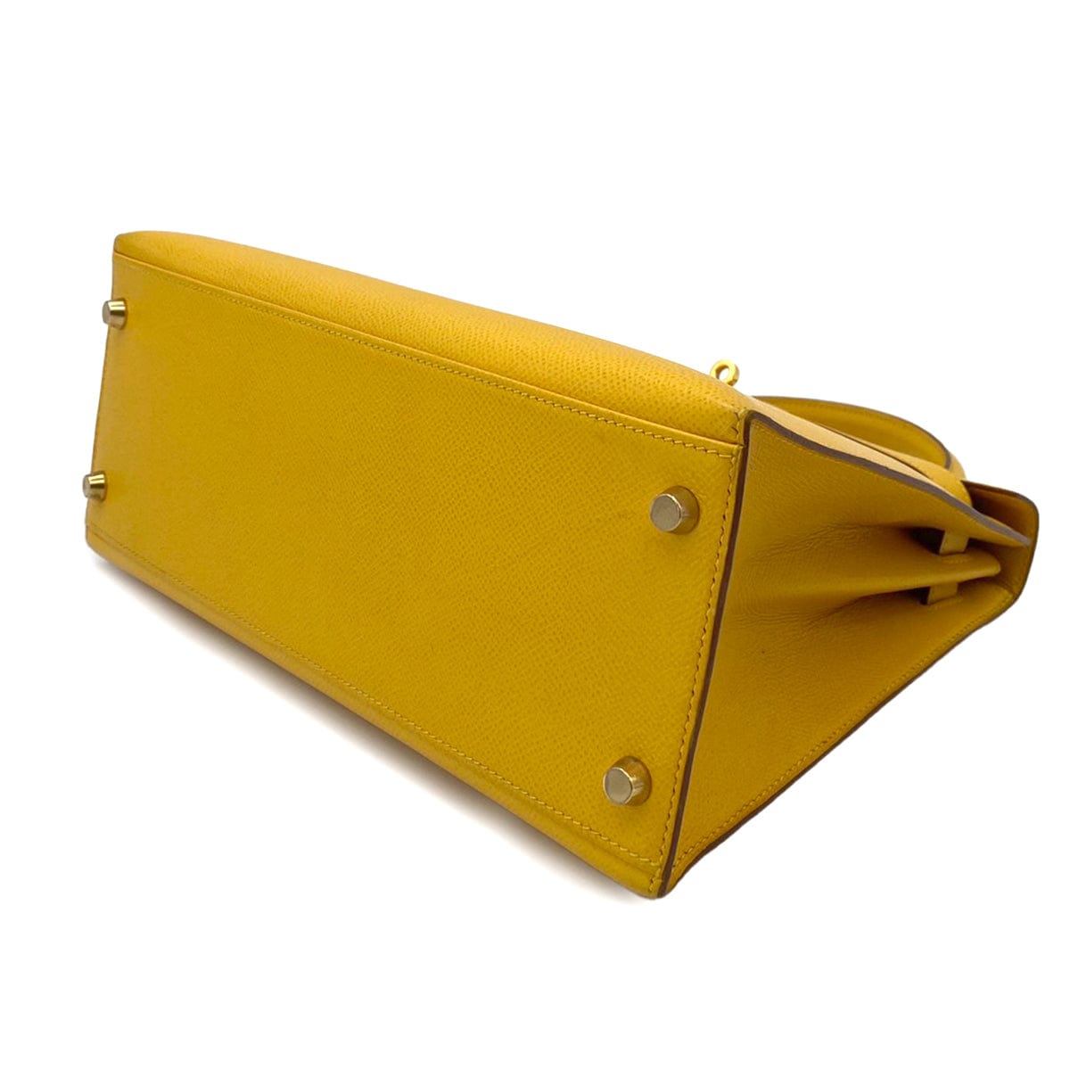 Hermès Hermès Kelly 28 Sellier Jaune Dor Courchevel GHW #X