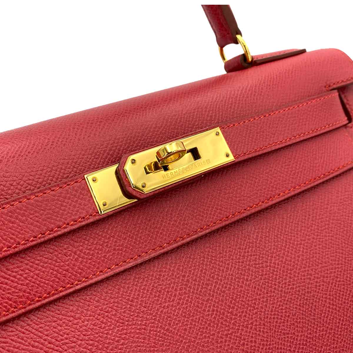 Hermès HERMES KELLY 28 SELLIER ROUGE VIF COUCHEVEL HAND BAG 〇Z 90246312