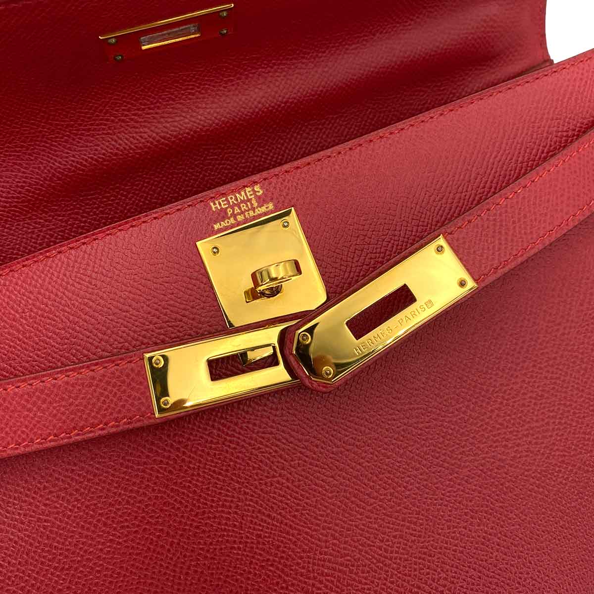 Hermès HERMES KELLY 28 SELLIER ROUGE VIF COUCHEVEL HAND BAG 〇Z 90246312