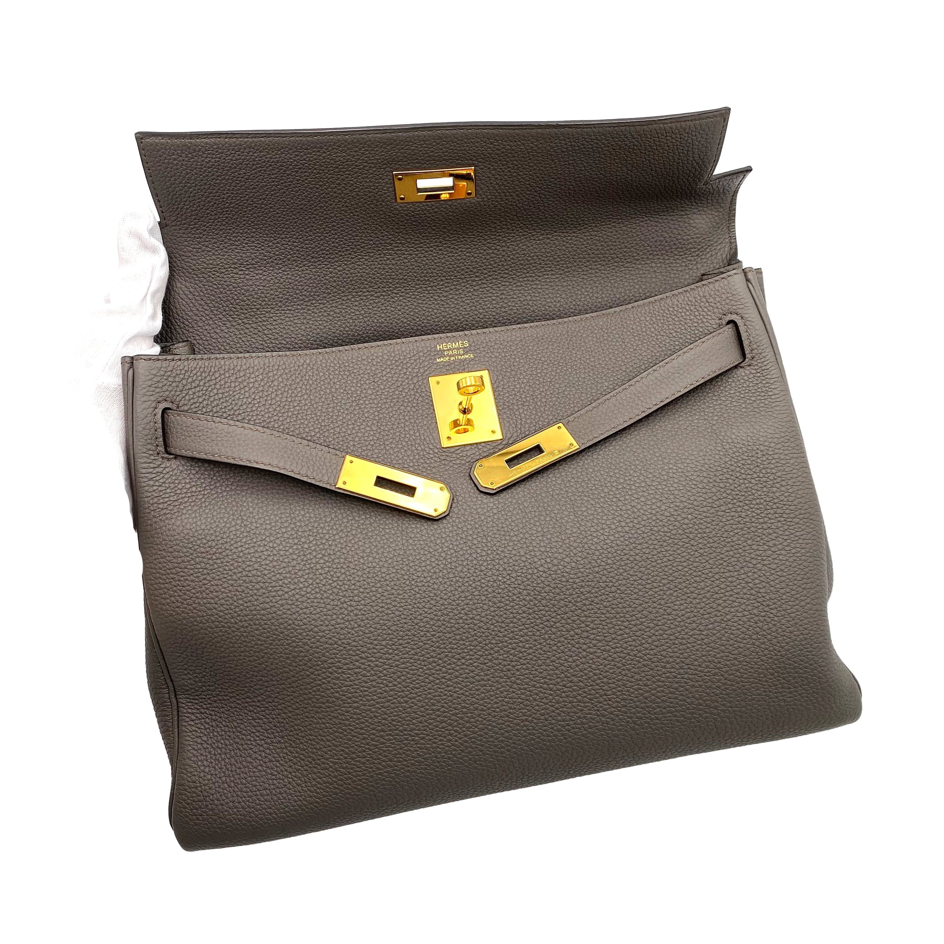 Hermès HERMES KELLY 32 GRIS ETAIN TOGO HAND SHOULDER BAG C GHW 90229610