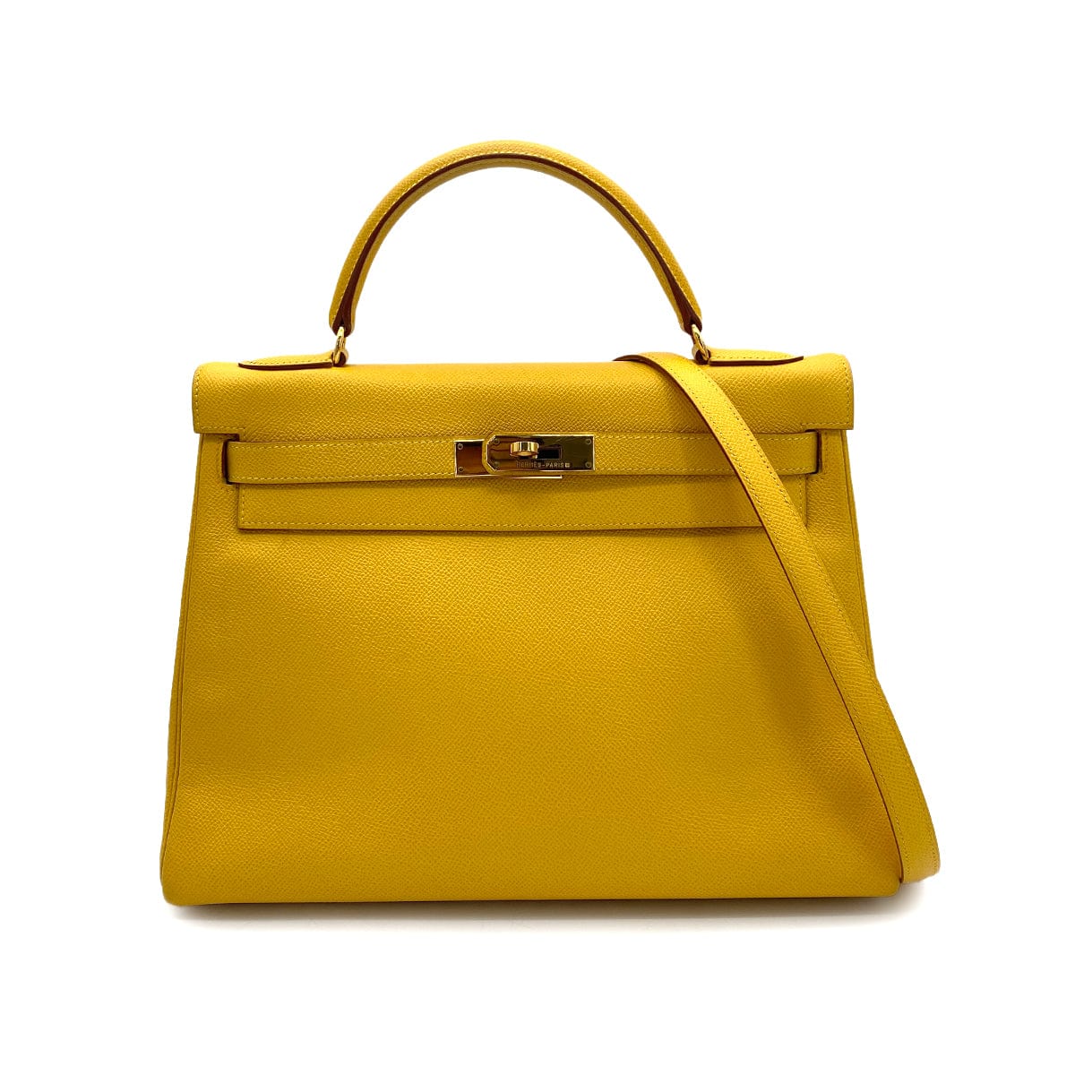 hermes HERMES KELLY 32 RETOURNE JAUNE COUCHEVEL HAND SHOULDER BAG □A GHW 90253621