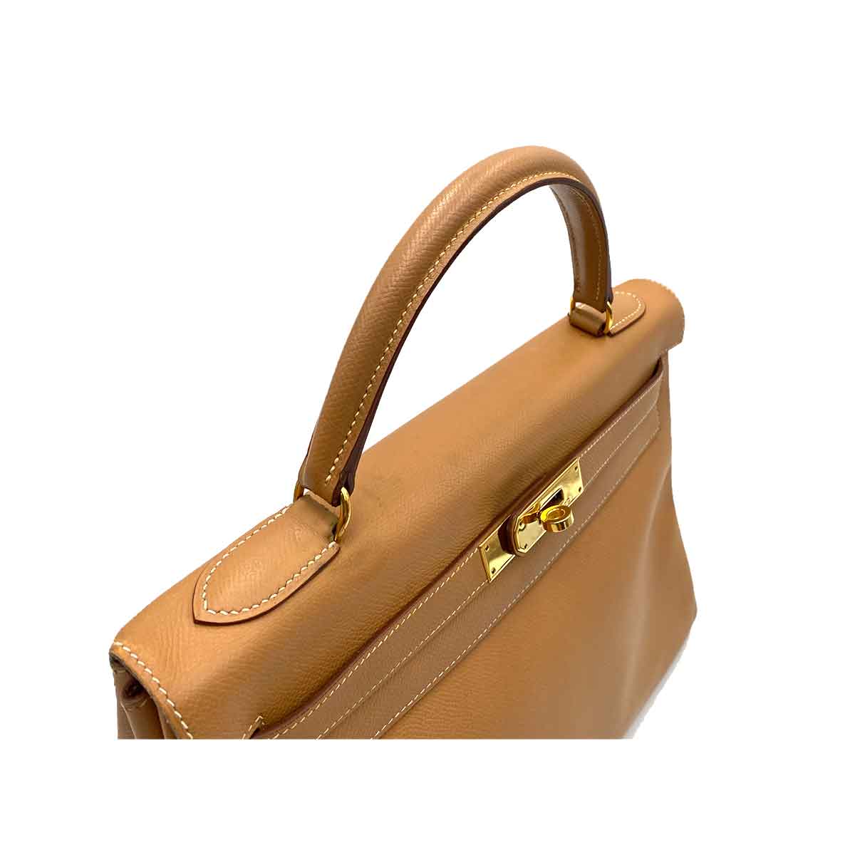 Hermès HERMES KELLY 32 RETOURNE NATURAL COUCHEVEL HAND SHOULDER BAG □A 90232135