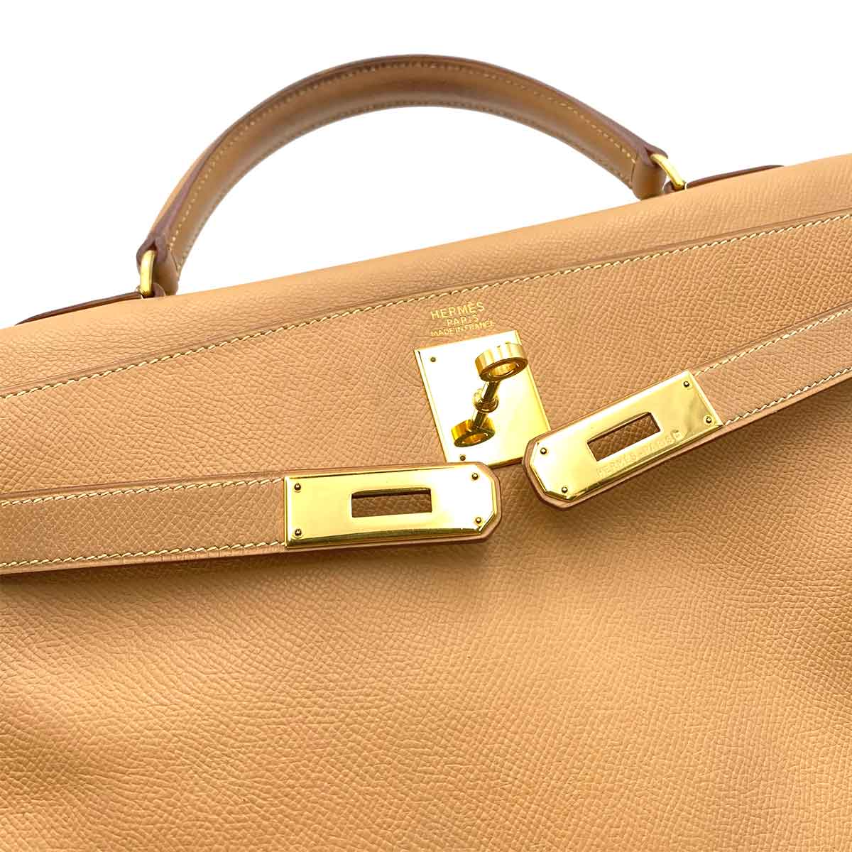 Hermès HERMES KELLY 32 RETOURNE NATURAL COUCHEVEL HAND SHOULDER BAG □A 90232135