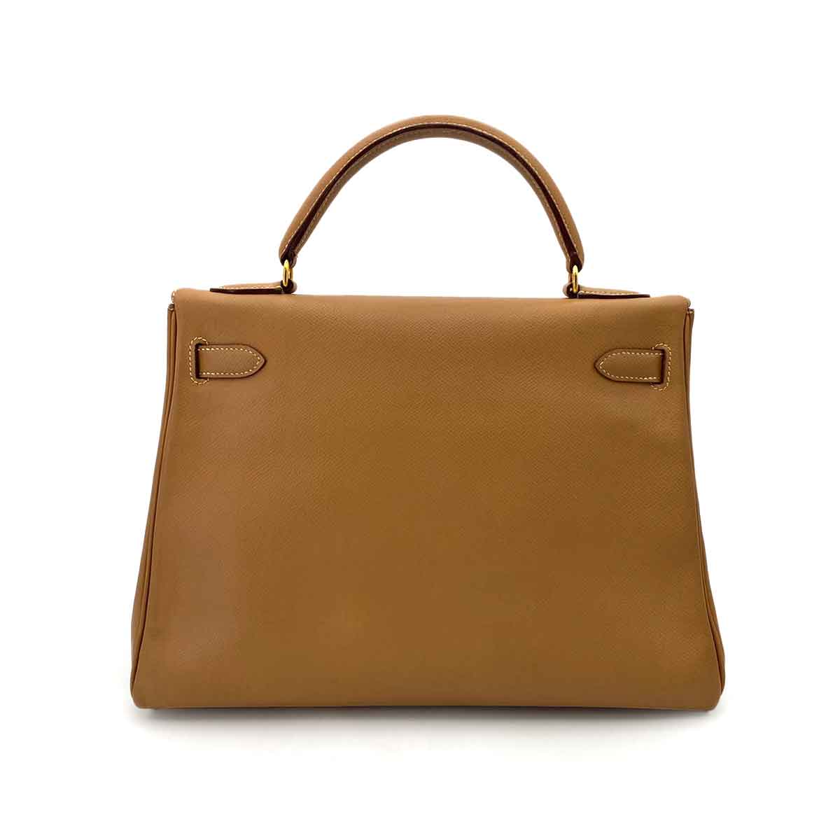 Hermès HERMES KELLY 32 RETOURNE NATURAL COUCHVEL HAND SHOULDER BAG 〇Y 90241795