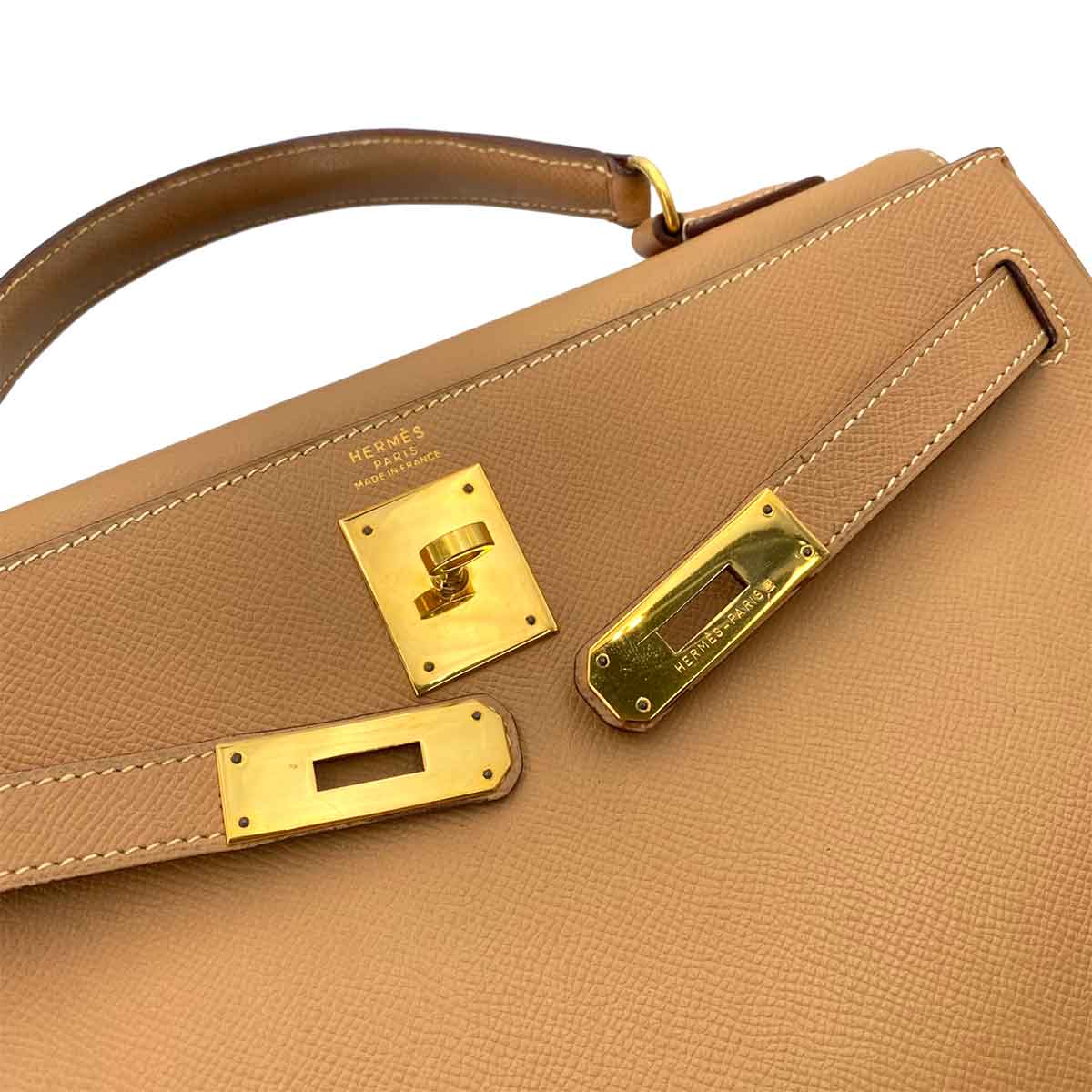 Hermès HERMES KELLY 32 RETOURNE NATURAL COUCHVEL HAND SHOULDER BAG 〇Y 90241795