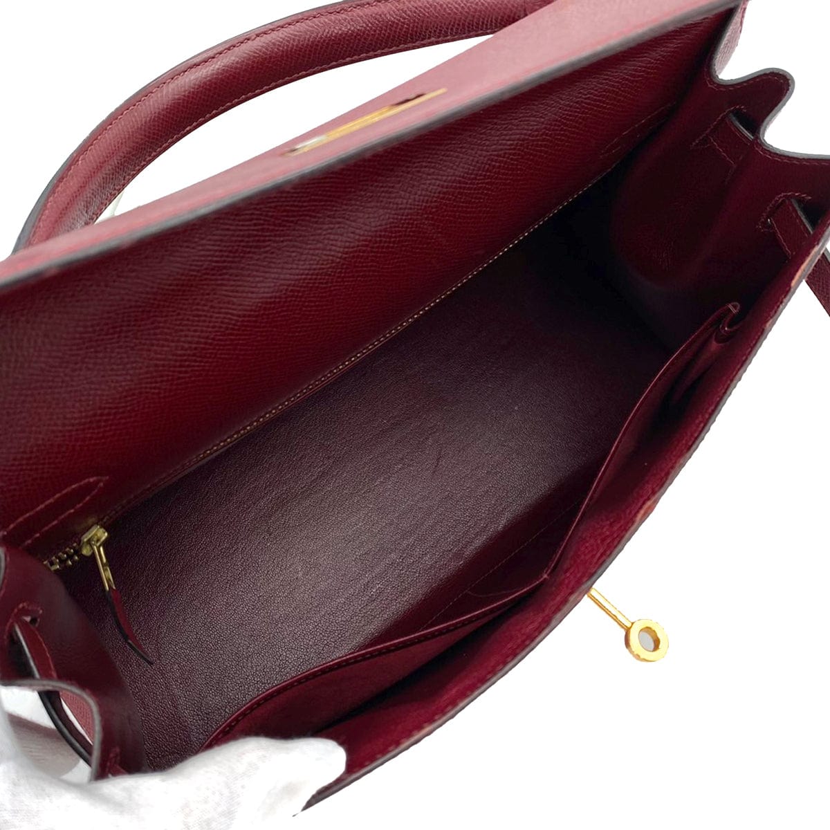 HERMES HERMES KELLY 32 SELLIER ROUGE H COUCHEVEL HAND SHOULDER BAG 〇T 90241692