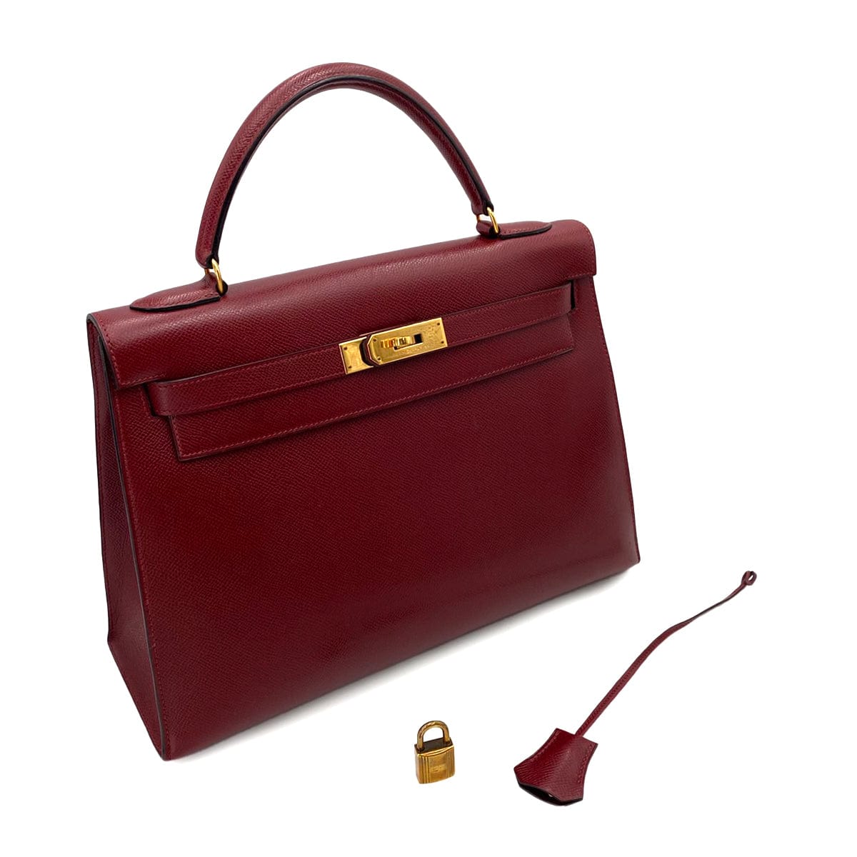 HERMES HERMES KELLY 32 SELLIER ROUGE H COUCHEVEL HAND SHOULDER BAG 〇T 90241692