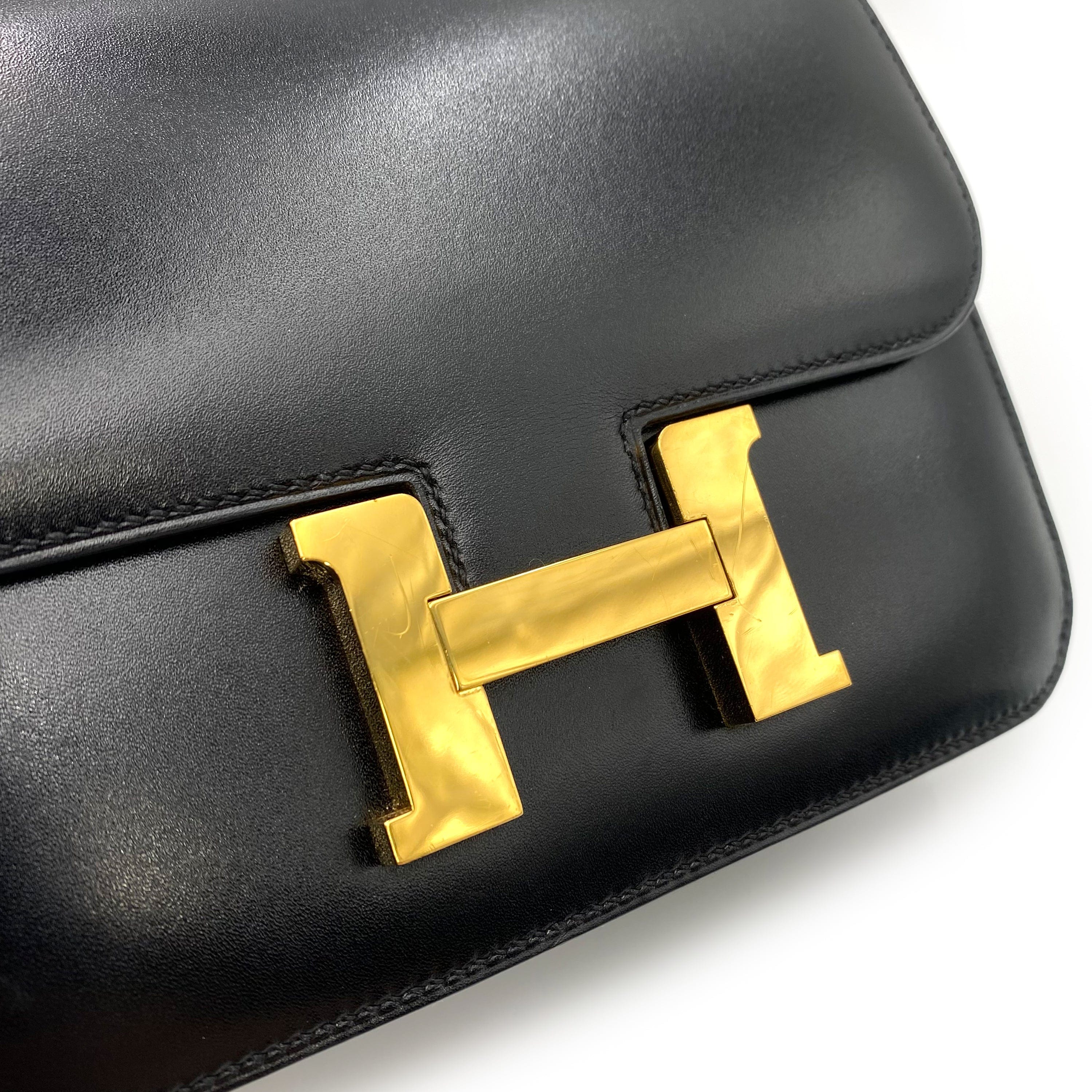 Hermès HERMES MINI CONSTANCE 18 BLACK BOXCALF SHOULDER BAG D 90230883