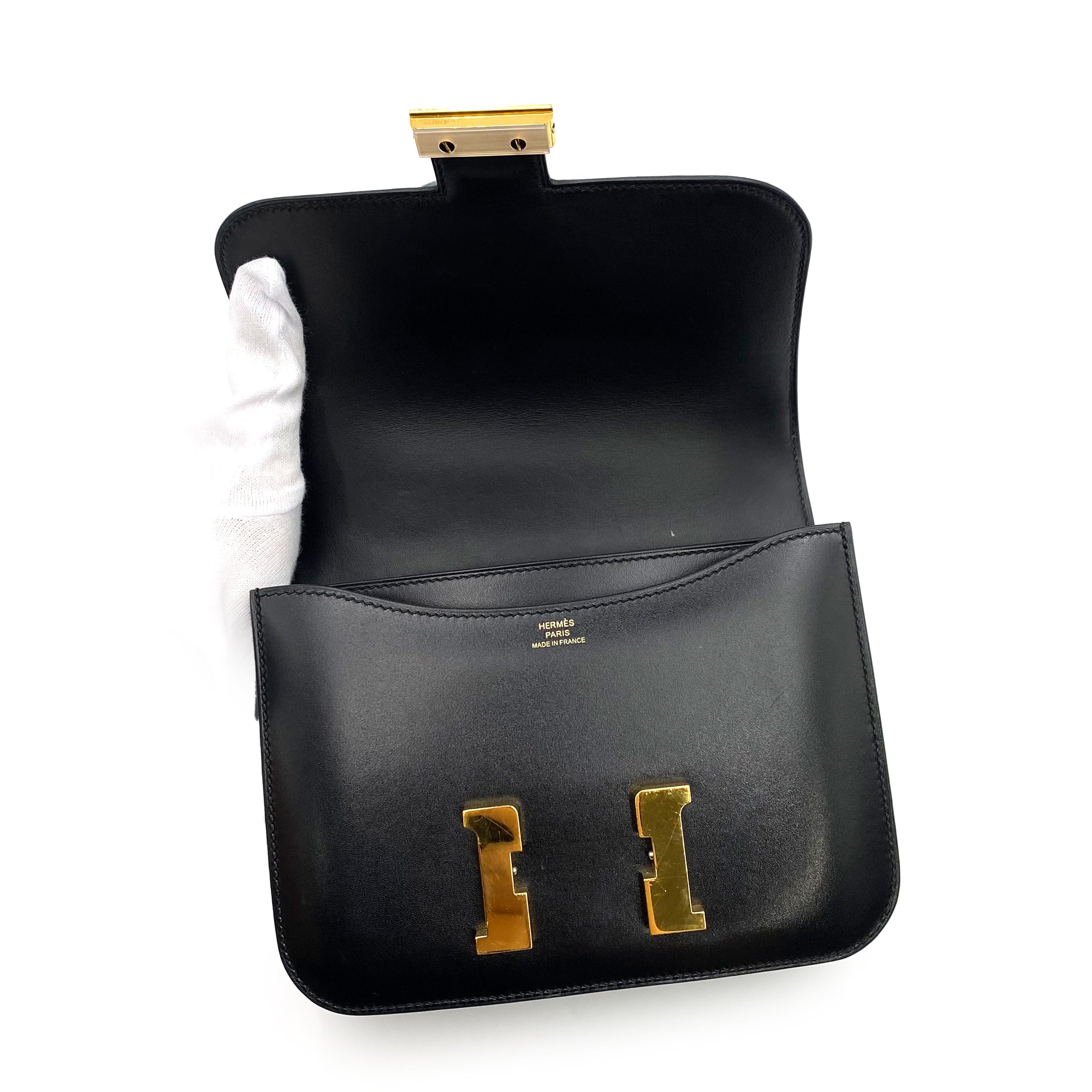 Hermès HERMES MINI CONSTANCE 18 BLACK BOXCALF SHOULDER BAG D 90230883