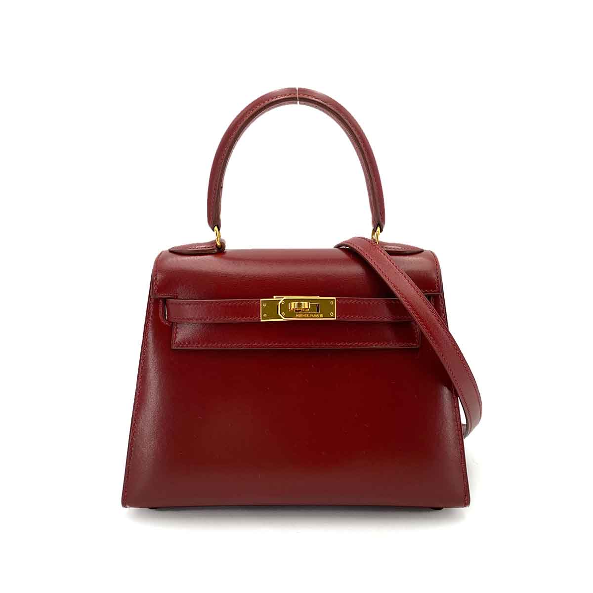 Hermès HERMES MINI KELLY 20 ROUGE ASH BOXCALF HAND SHOULDER BAG 〇V 90245541