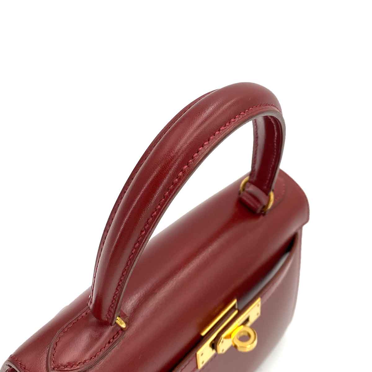 Hermès HERMES MINI KELLY 20 ROUGE ASH BOXCALF HAND SHOULDER BAG 〇V 90245541