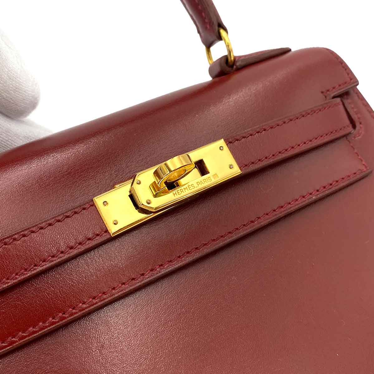 Hermès HERMES MINI KELLY 20 ROUGE ASH BOXCALF HAND SHOULDER BAG 〇V 90245541