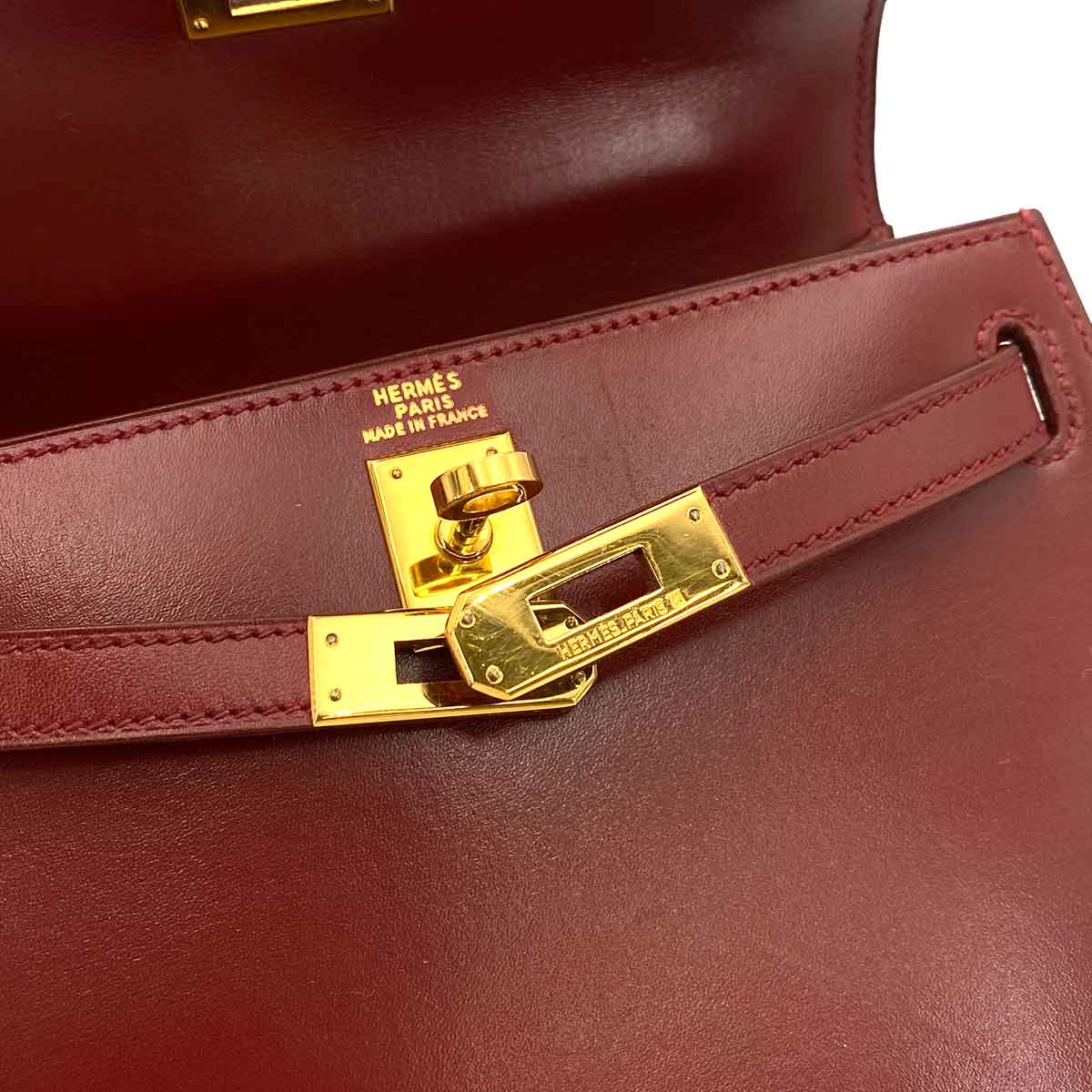 Hermès HERMES MINI KELLY 20 ROUGE ASH BOXCALF HAND SHOULDER BAG 〇V 90245541