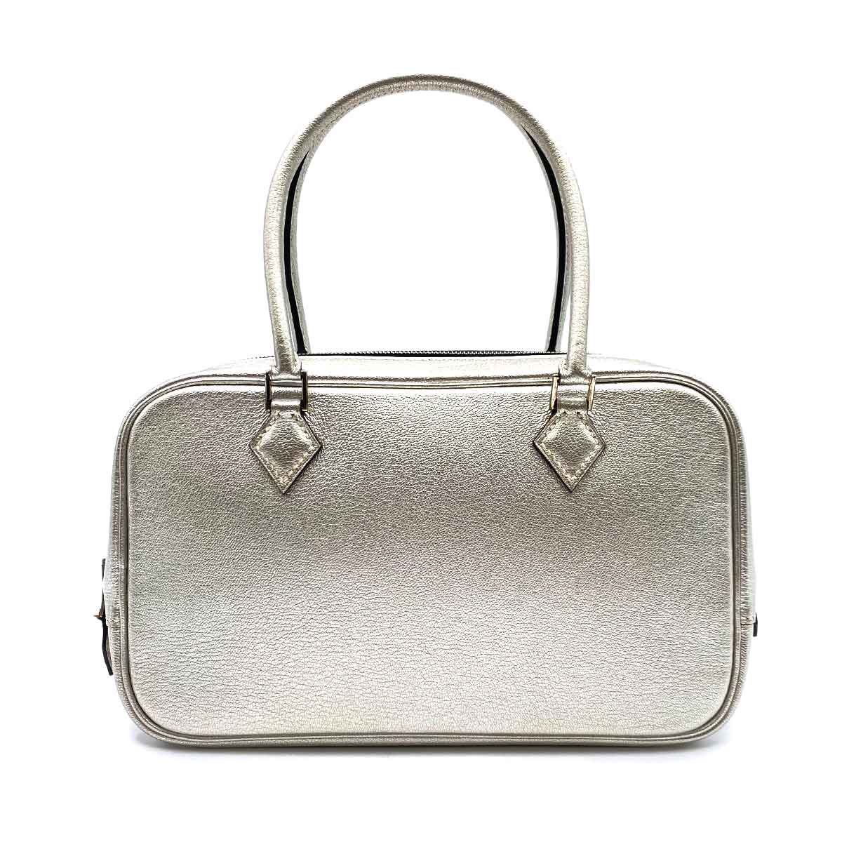 Hermès HERMES MINI PLUME ELAN OLYMPIC LIMITED CHEVRE METALLIC SILVER □J 90226092