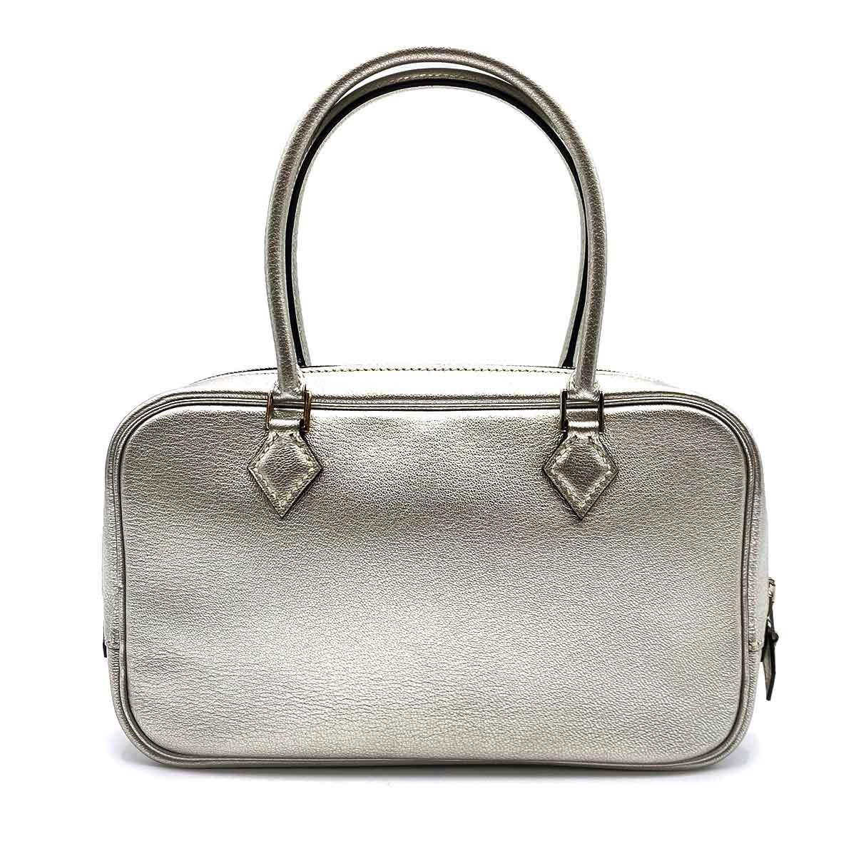 Hermès HERMES MINI PLUME ELAN OLYMPIC LIMITED CHEVRE METALLIC SILVER □J 90226092