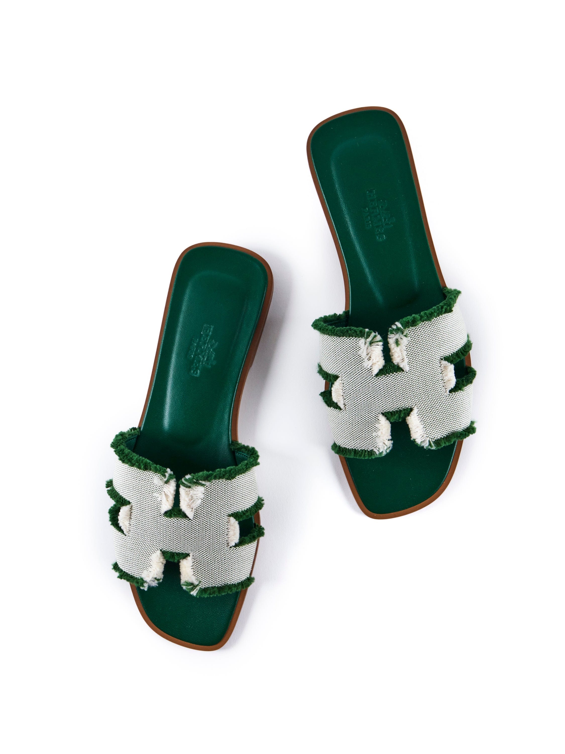 Hermès HERMÈS 'FRAY FRAY' ORAN SANDAL Vert Cactus - Size 37