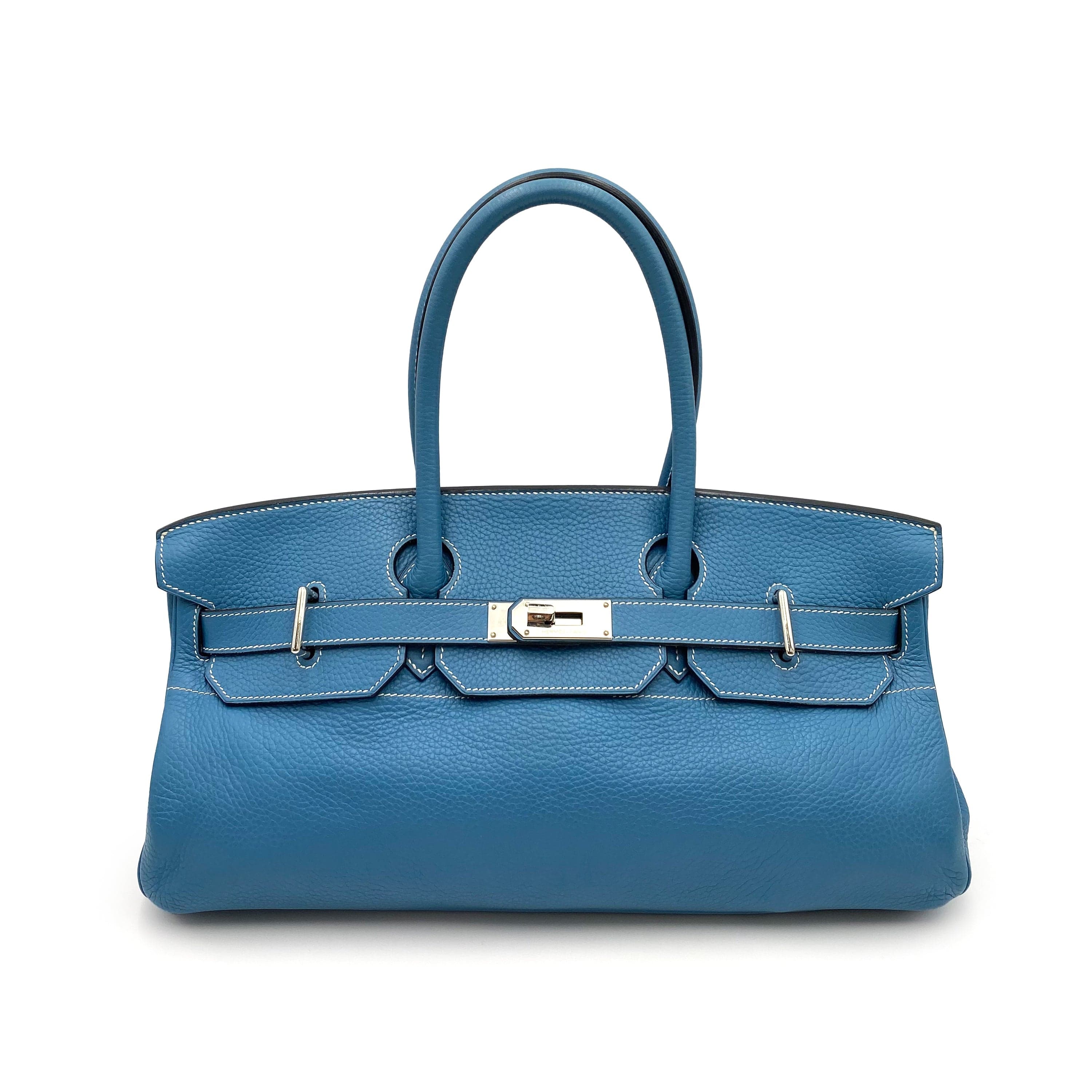 Hermès HERMES SHOULDER BIRKIN 42 BLUE JEAN TAURILLON CLEMENCE □I SHW 90231595