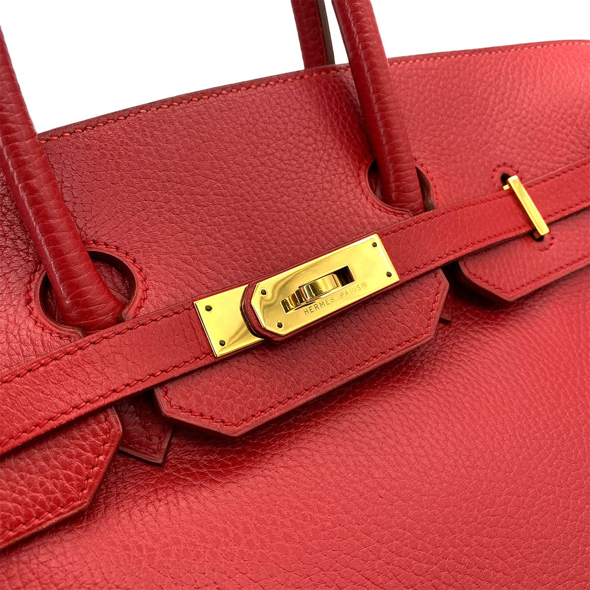 Hermès HERMES VINTAGE BIRKIN 35 ROUGE VIF ARDENNES GHW #X 90251080