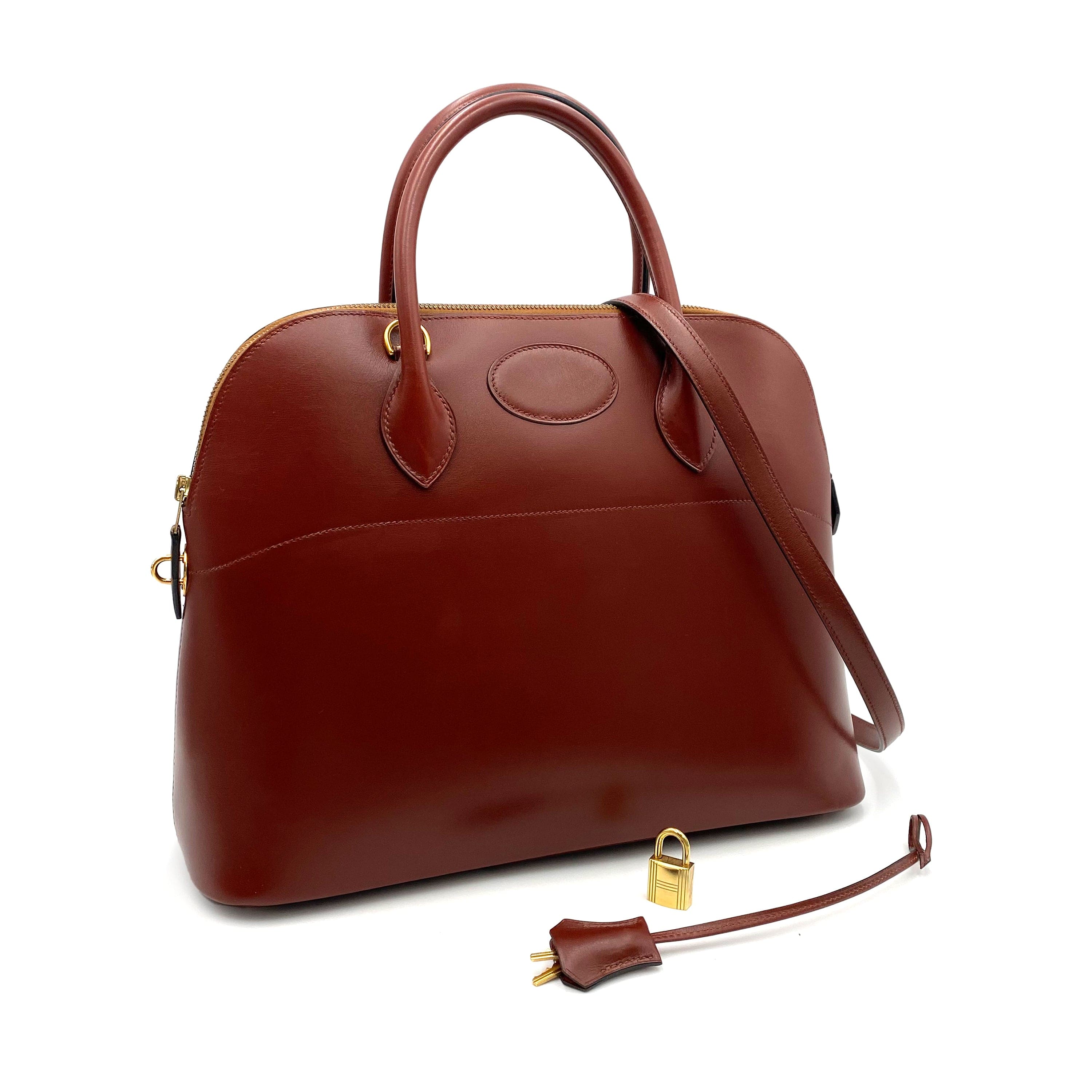 Hermès Hermès Vintage Bolide 35 Rouge H Boxcalf #Y 90237397