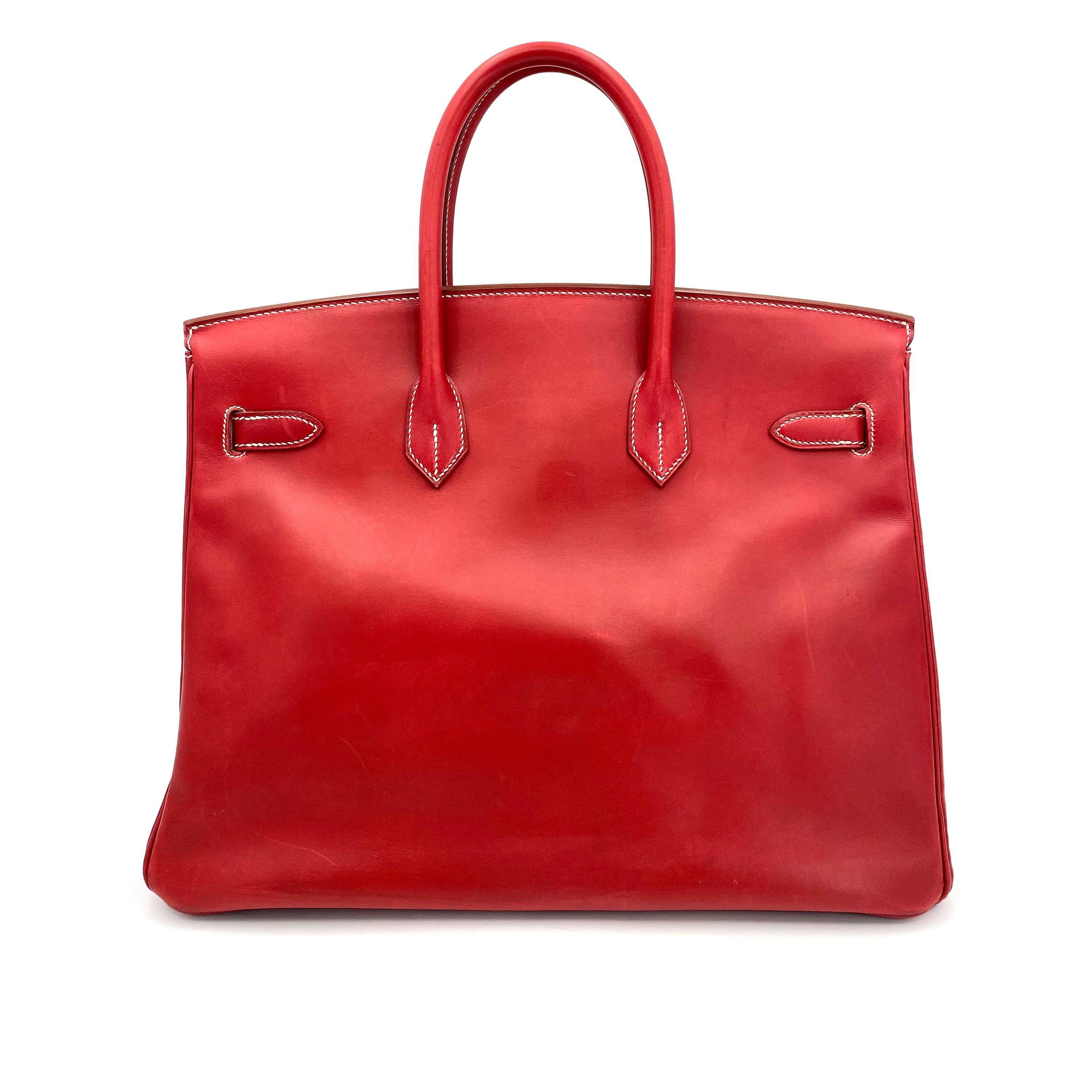 Hermes Hermès Vintage Hermès Birkin 35 Rouge Vif Boxcalf PHW #C 90241642