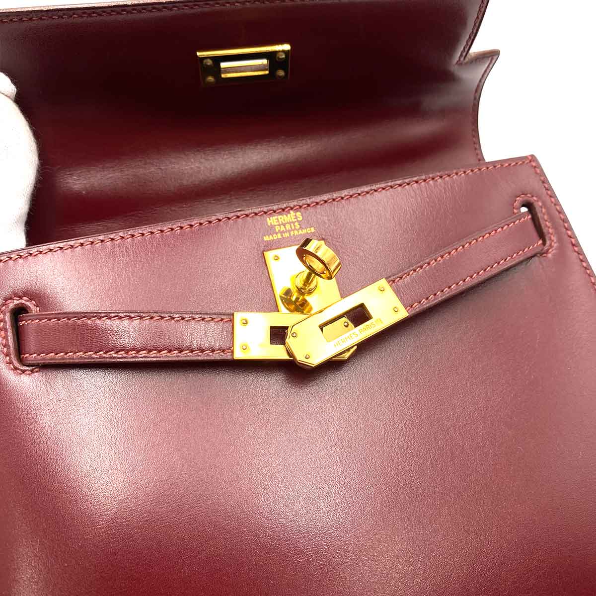 Hermès Hermès Vintage Kelly 20 Rouge H Boxcalf GHW #U 90232572