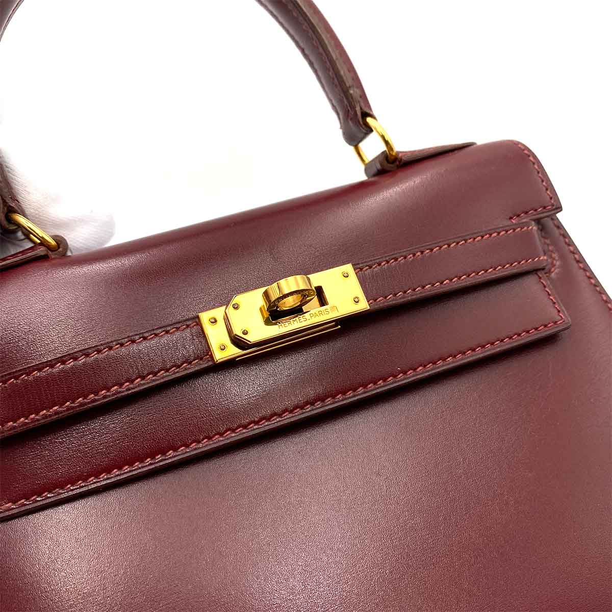 Hermès Hermès Vintage Kelly 20 Rouge H Boxcalf GHW #U 90232572