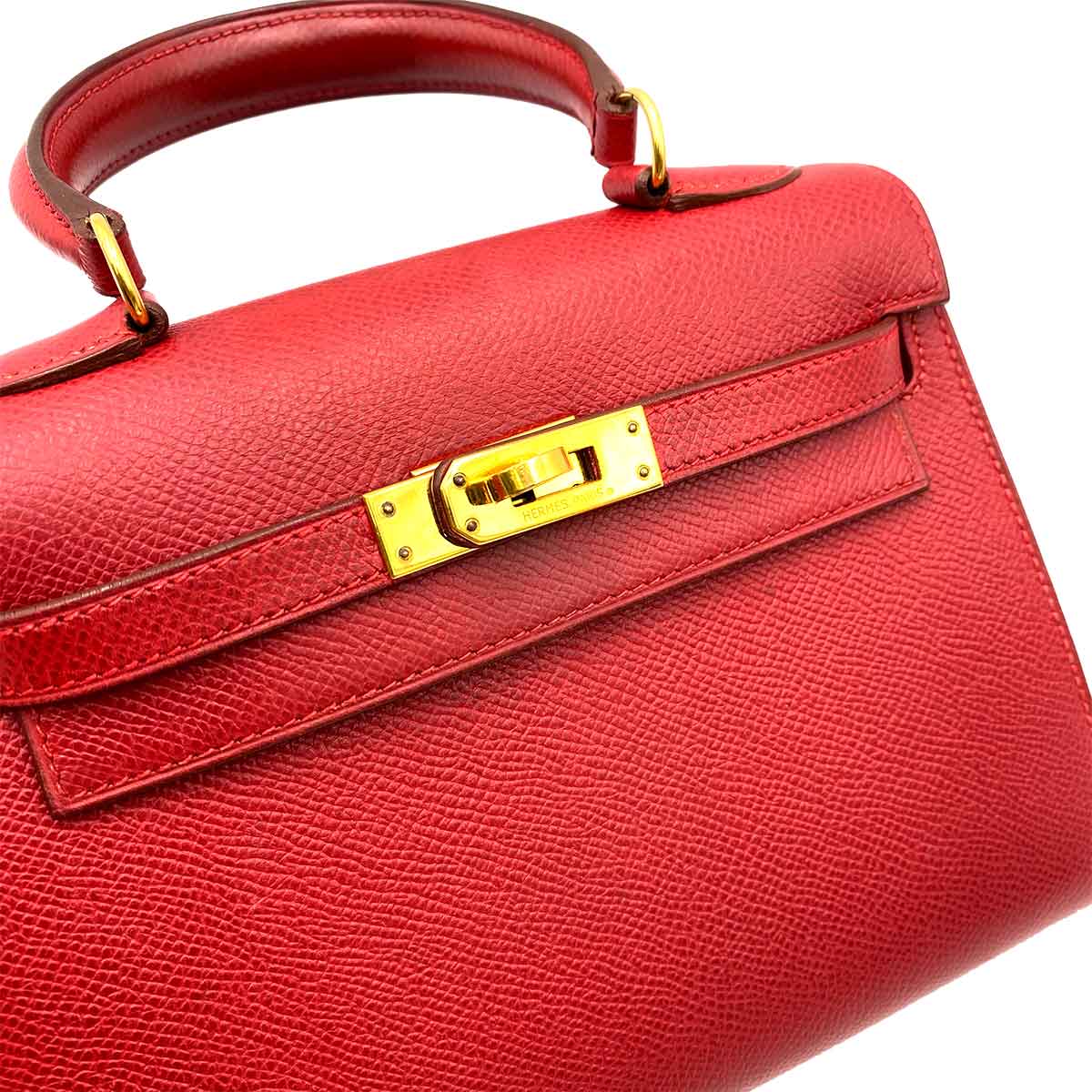 Hermès Hermès Vintage Kelly 20 Rouge Vif Courchevel GHW #Y 90233732