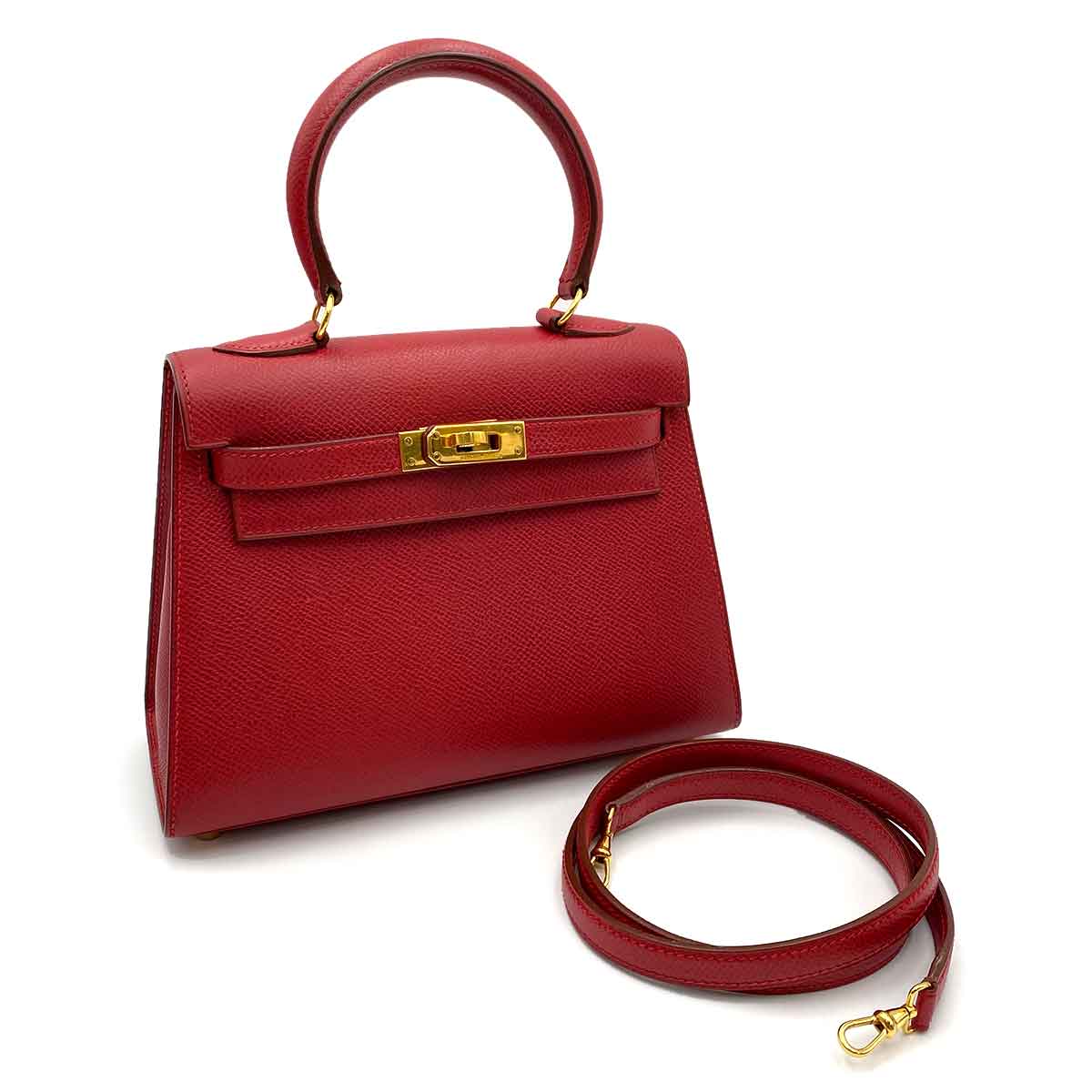 Hermès Hermès Vintage Kelly 20 Rouge Vif Courchevel GHW #Y 90233732