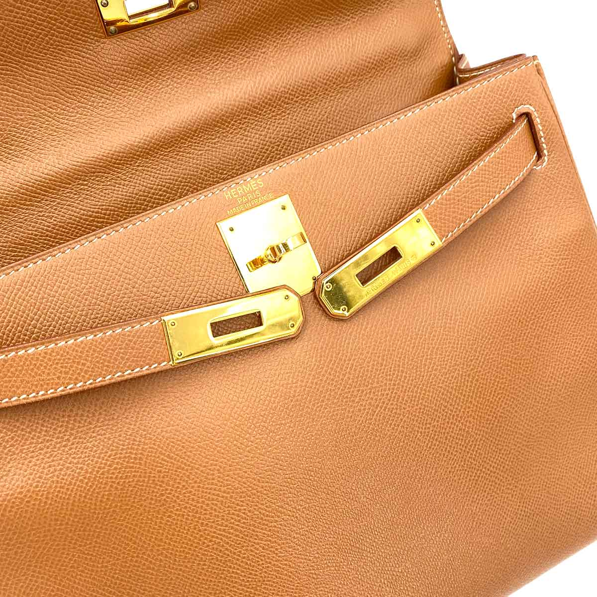 Hermès Hermès Vintage Kelly 28 Retourne Gold Courchevel GHW #A 90241274