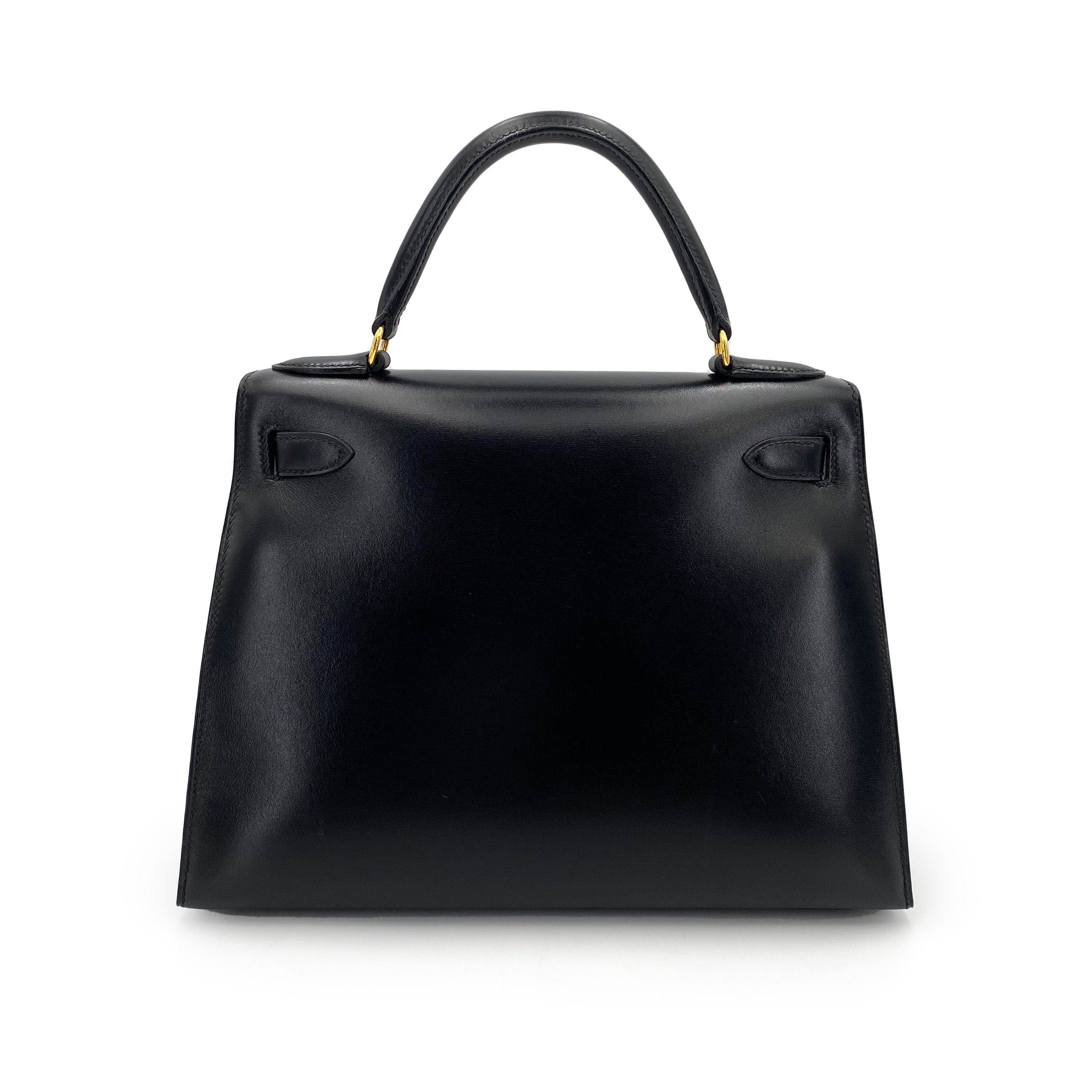 Hermès Hermès Vintage Kelly 28 Sellier Black Boxcalf GHW #Z 90243214