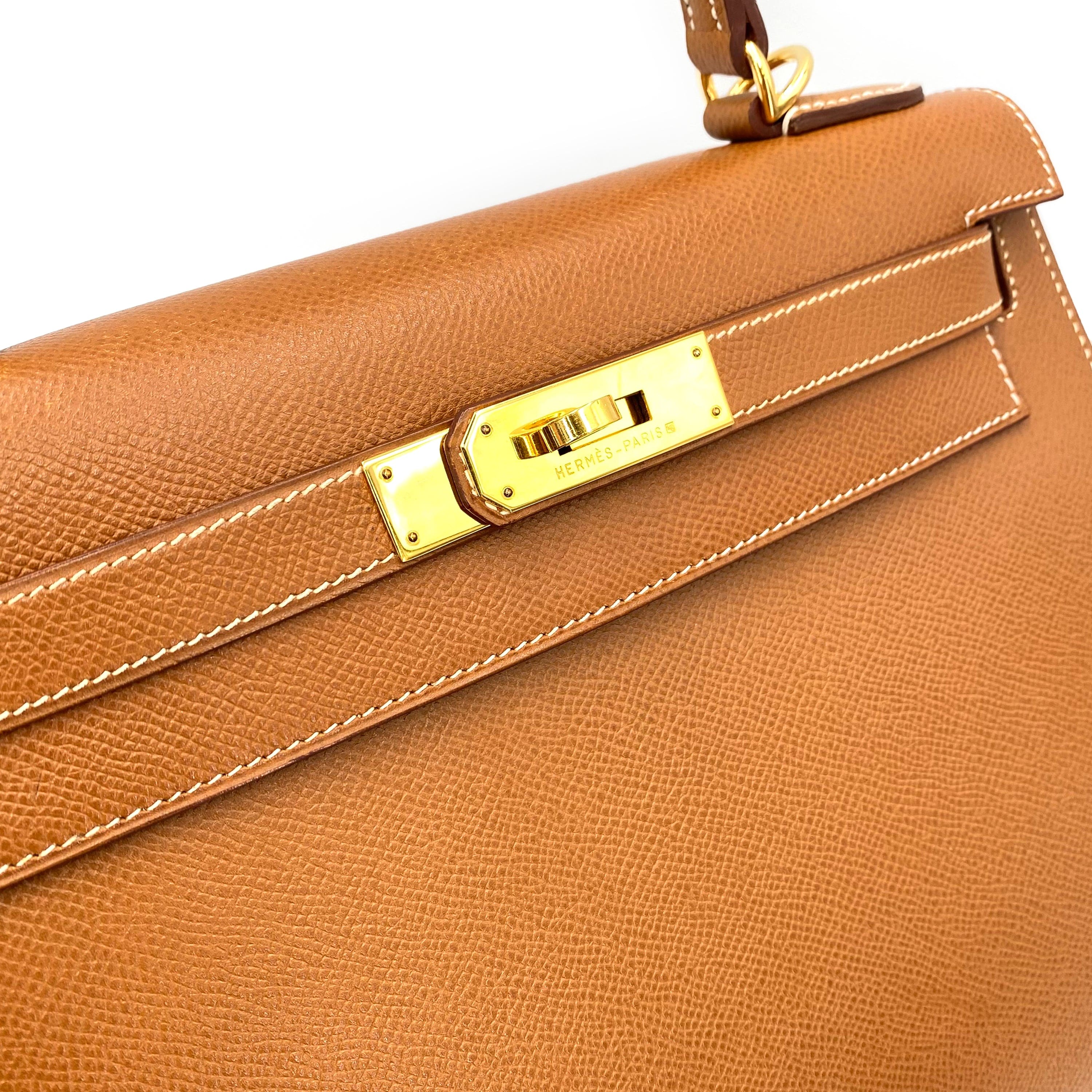 Hermès Hermès Vintage Kelly 28 Sellier Gold Courchevel GHW #W 90239853